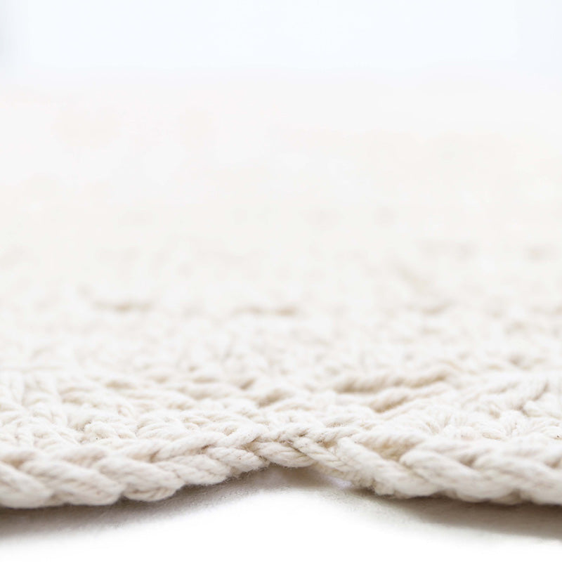 ALMA ECRU L hand crochet children's rug