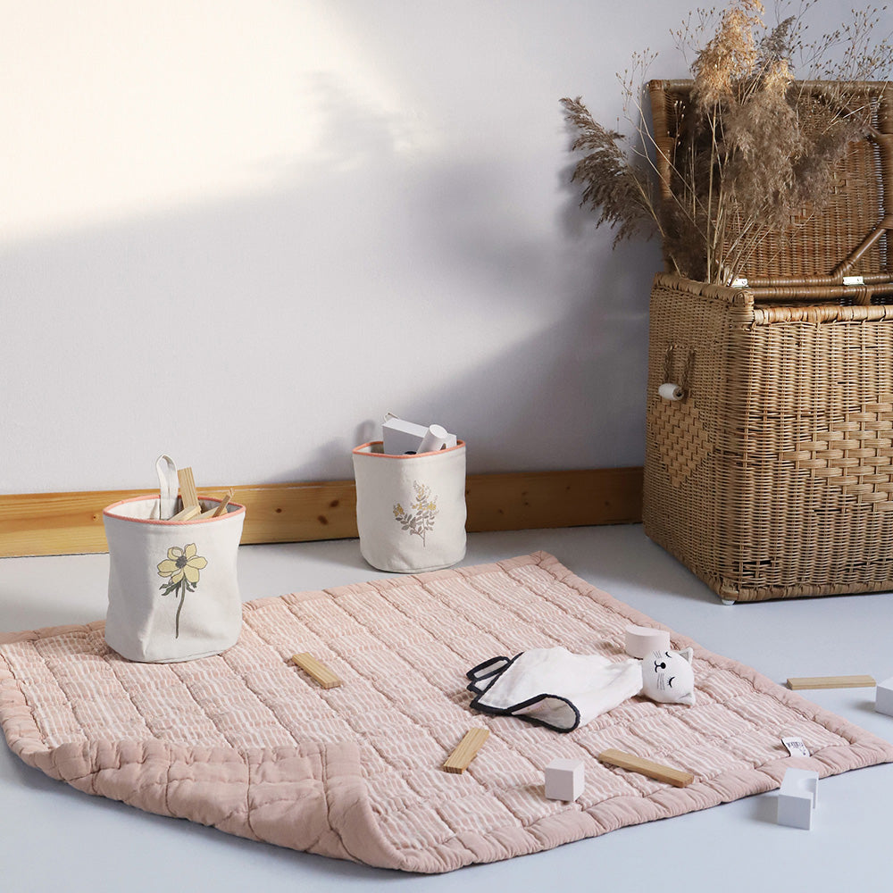 ANNA TERRACOTTA LAVE M reversible baby blanket