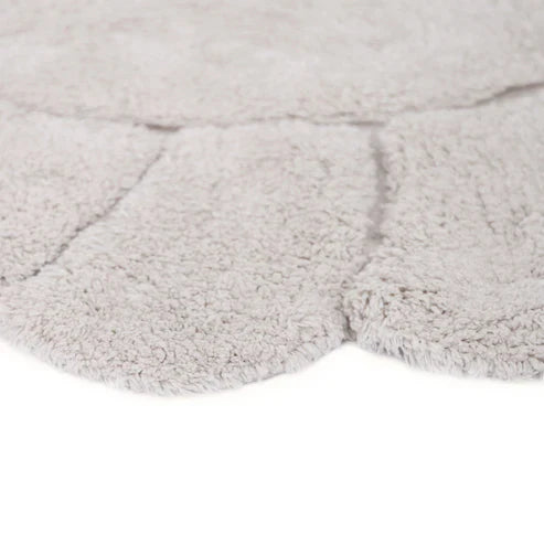 GABRIELLE Round washable cotton children's bedroom rug with ‘petals’ finish