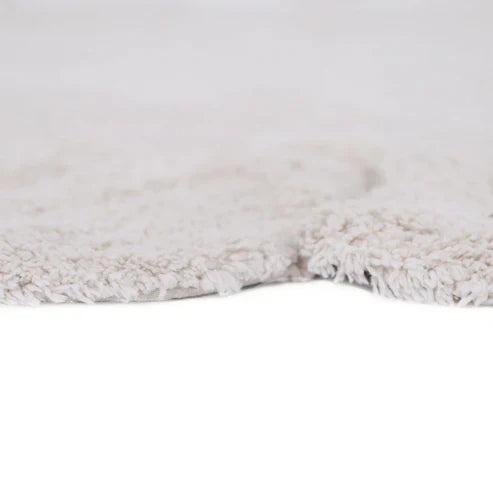 GABRIELLE Round washable cotton children's bedroom rug with ‘petals’ finish