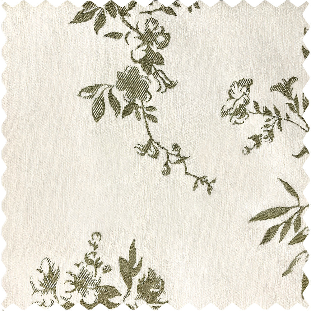 Ophelia Green Subtle Floral Leaf Curtains