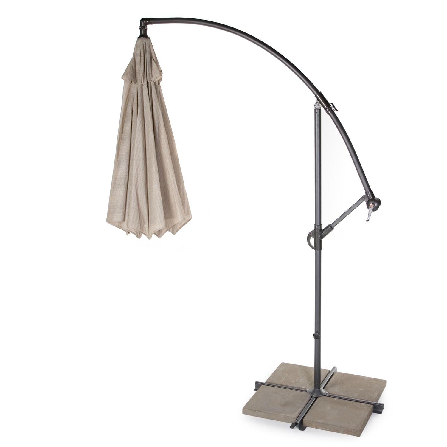 10 Foot Mocha Offset Patio Canopy Umbrella Rotates 360 Degrees-1