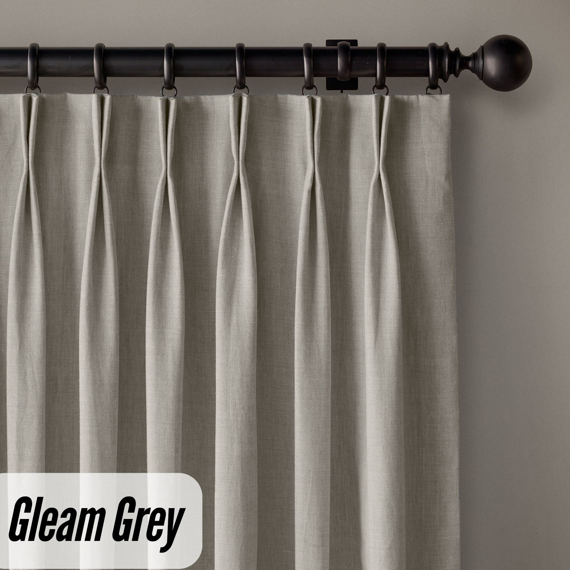 Custom Linen Pinch Pleat Curtains | OEKO-TEX | Single/Pair | Blackout/Lined | 20 Colours-4
