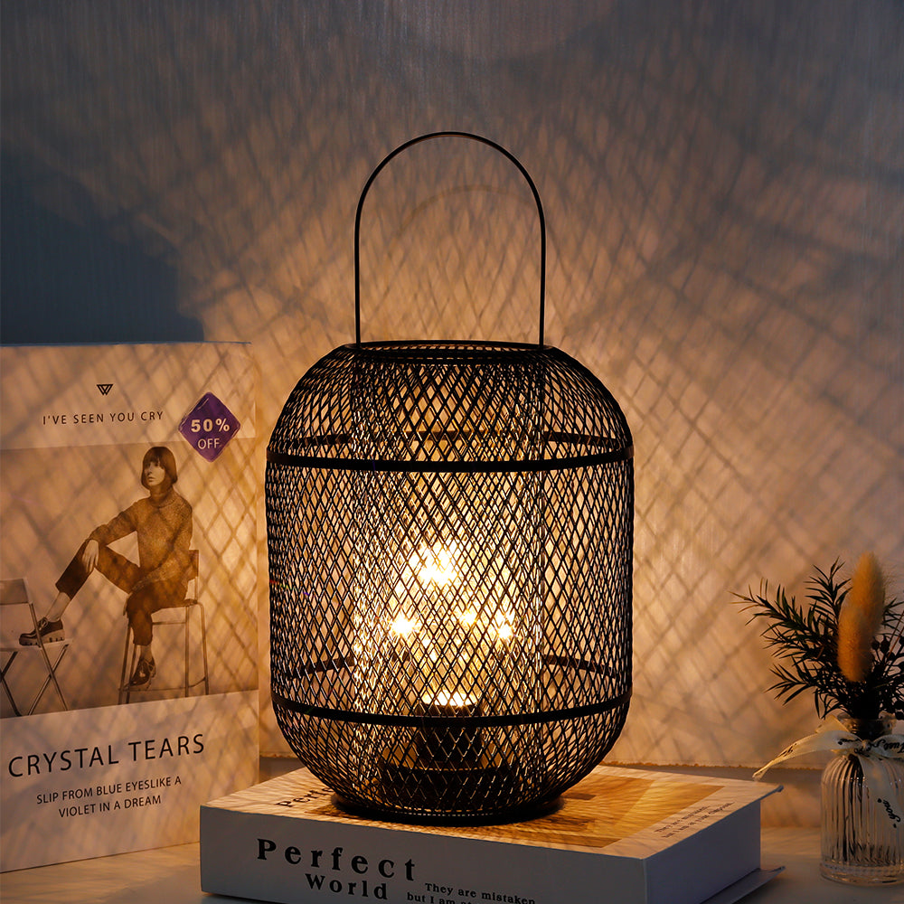 12''H Battery Powered Table Lamp Decorative Lantern-4