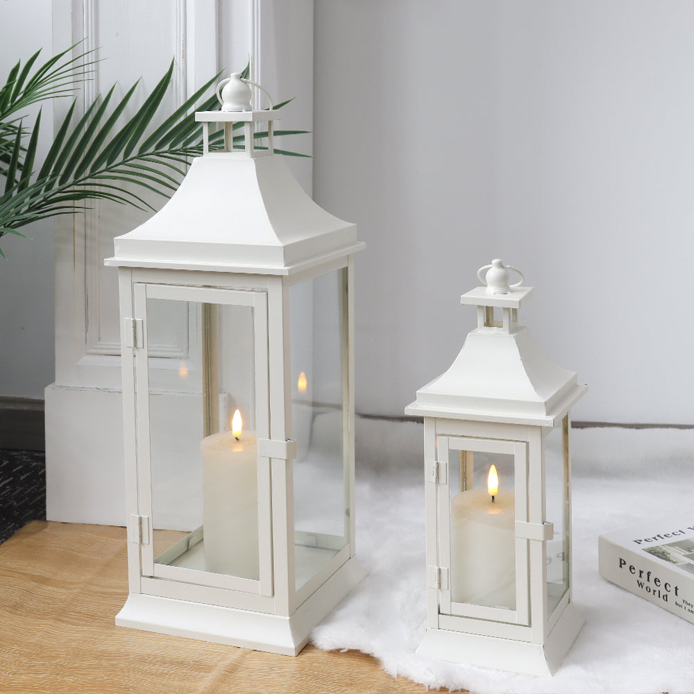 19.5''&13''Tall Set of 2 Outdoor Candle Lanterns-2