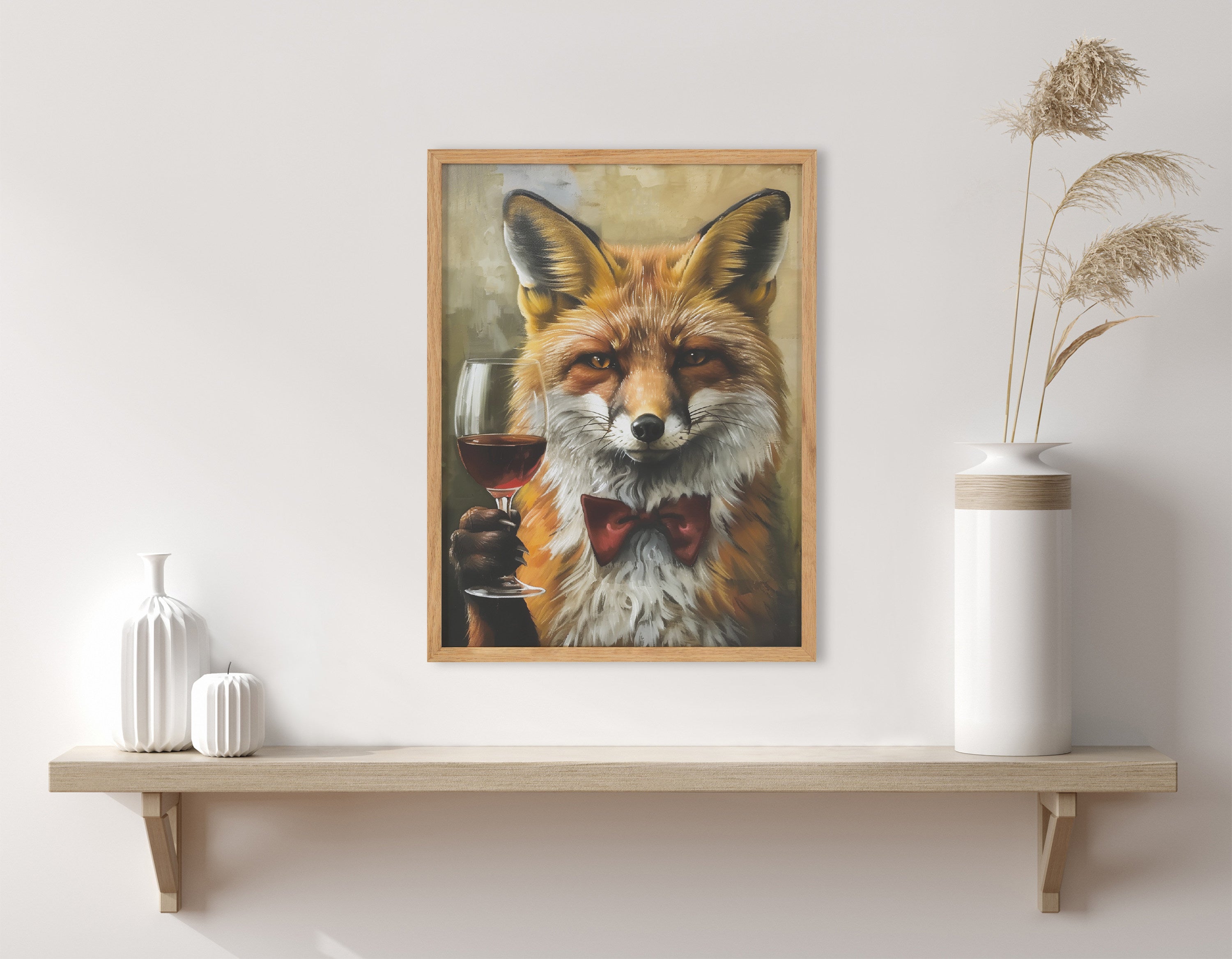 Gallery Traditional Fox Wine Tasting Print by The Creative Bunch Studio