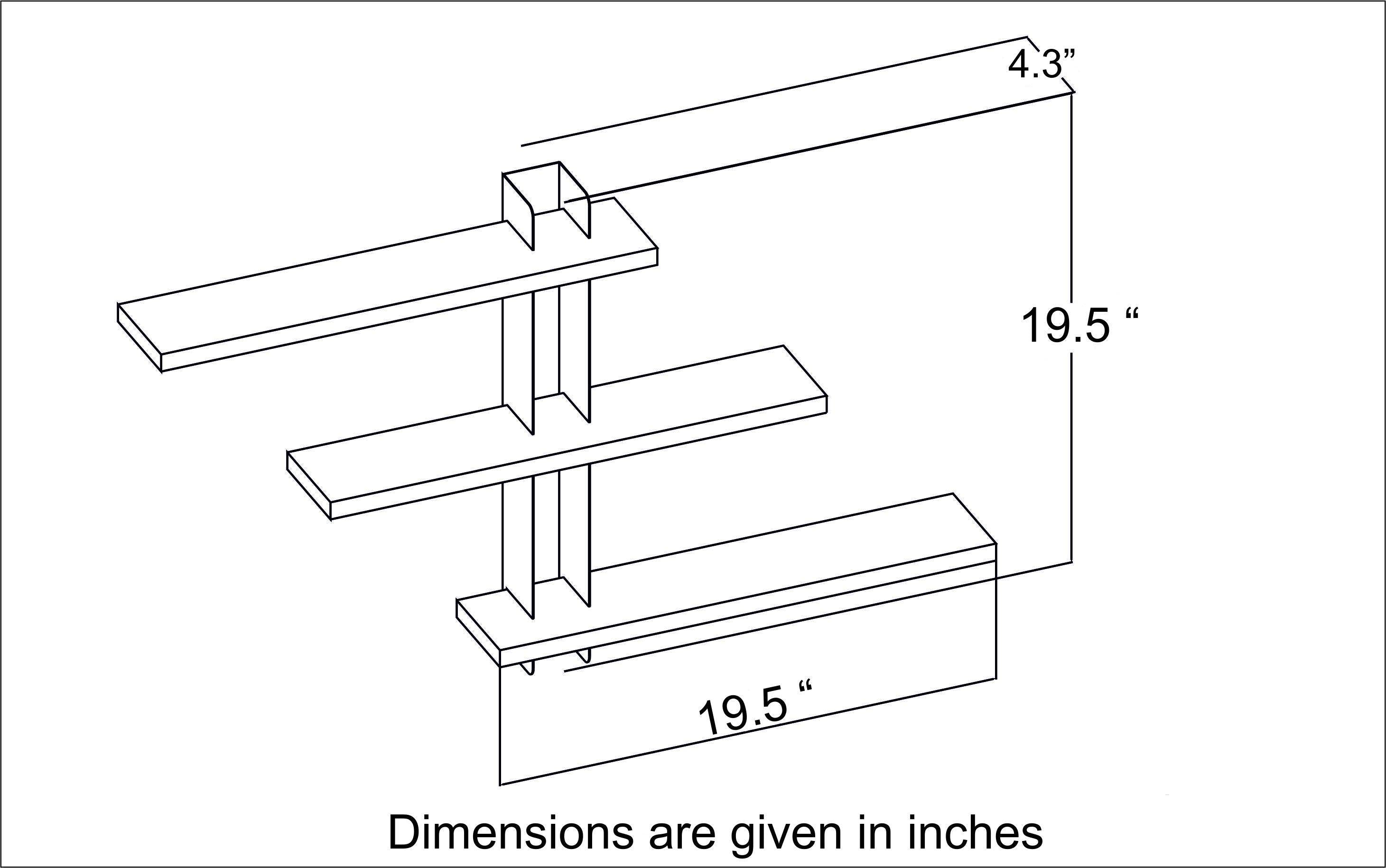 Mita 19'' Adjustable Metal Manufactured Wood Wall Shelf
