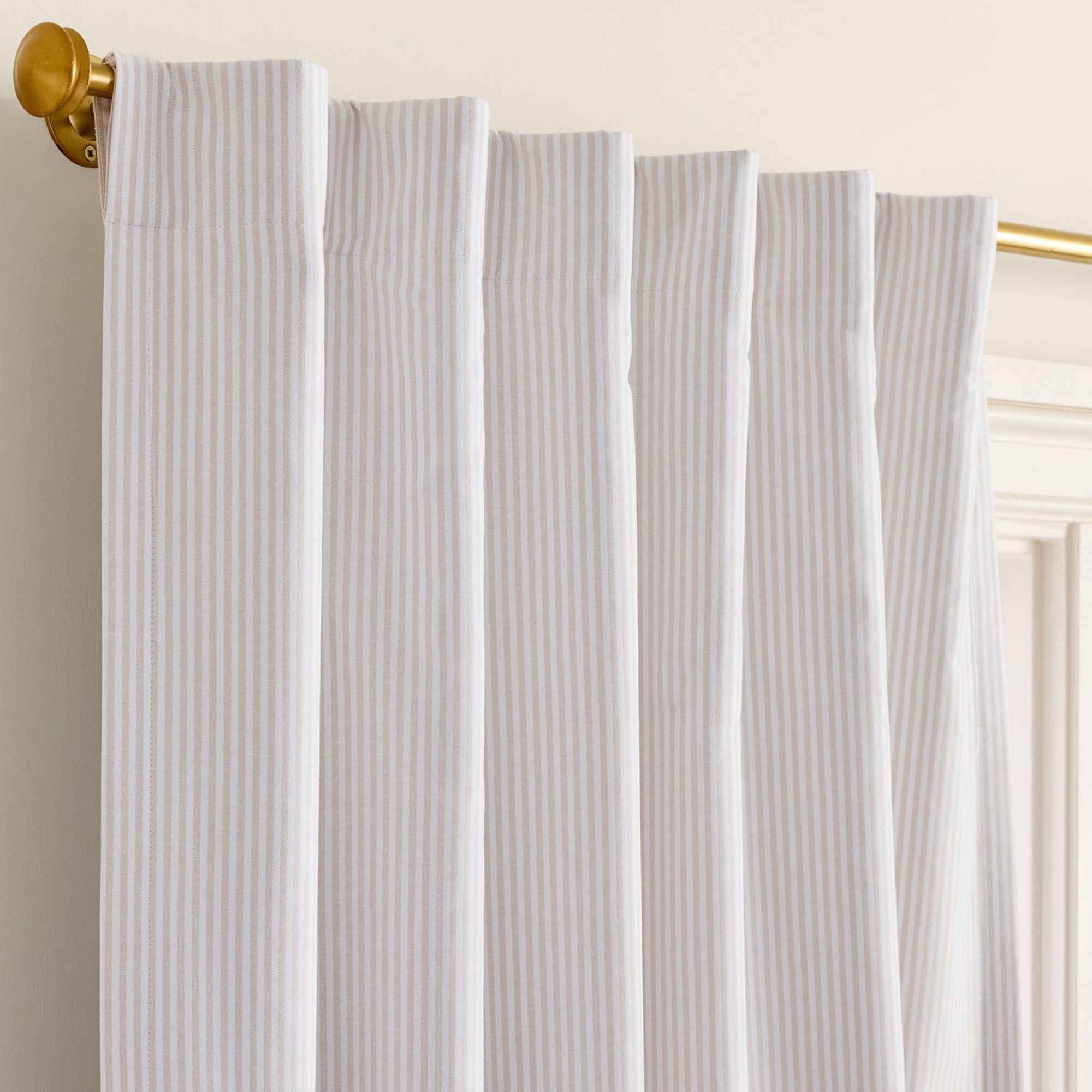 Oxford Stripe Linen Curtains | Standard & Made to Measure | Light Filtering or Blackout Liners-5