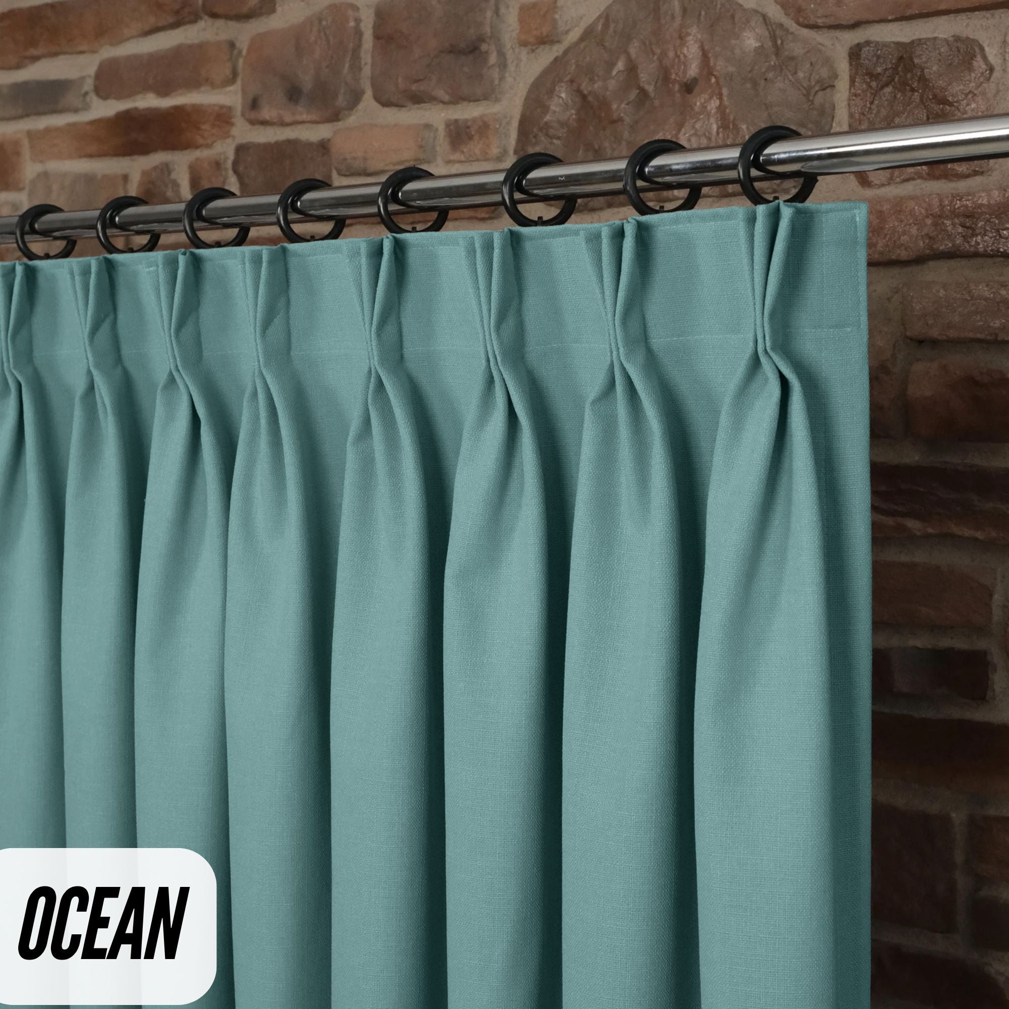 Triple Pinch Pleat Curtains | 50% Cotton 50% Linen | GOTS Certified | 18 Colours | Blackout/Light Filtering | Standard & Custom Sizes-4