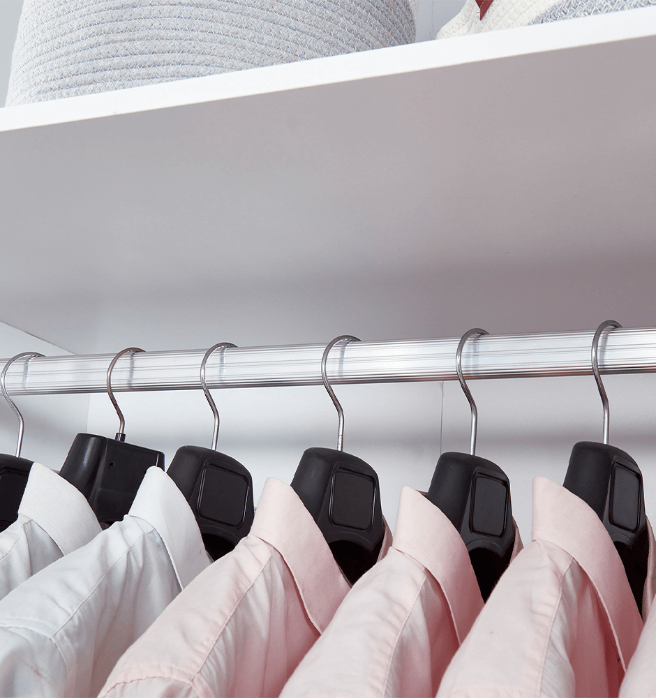 74.2" H White 4-Door Wardrobe Closet – Modern Wood Armoire with Black Accents & Hanging Rod - PRHOMZ