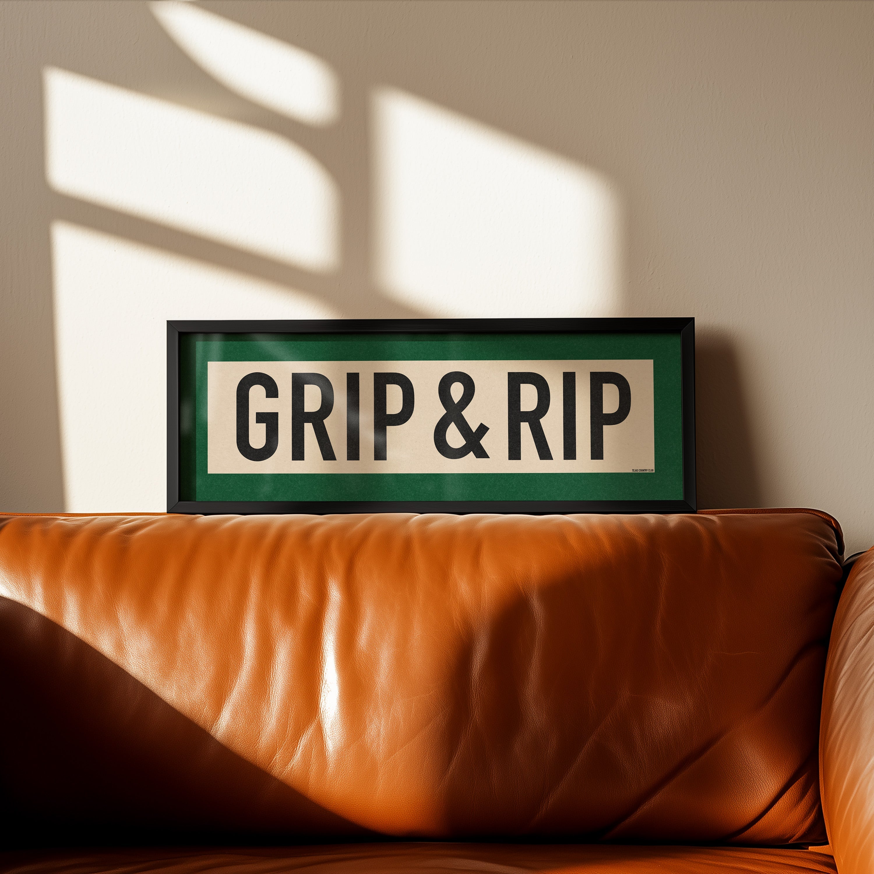 Framed Grip and Rip Golf Art Scroll Sign