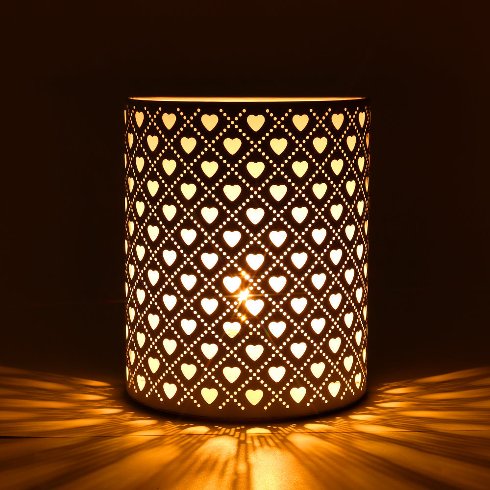 8''H Set of 2 Wall Sconce Lighting Metal Modern Wall Mount Lamp with 6-Hours Timer(Heart Shape)-3