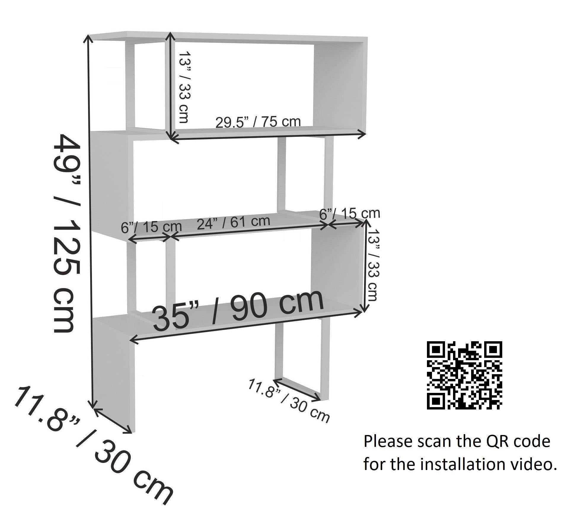 Adriana 49" Tall Metal Manufactured Wood Geometric Bookcase