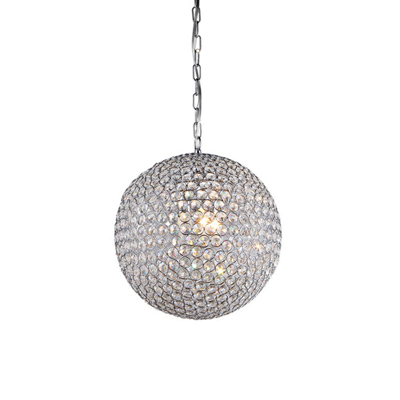 Isabella's Sparkling Symphony: Modern LED Chandelier with Crystal Orb Shade