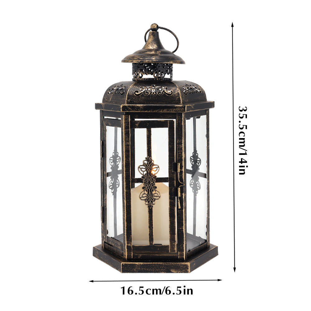 12“H Outdoor Candle Lanterns Vintage Metal Candle Holder-1