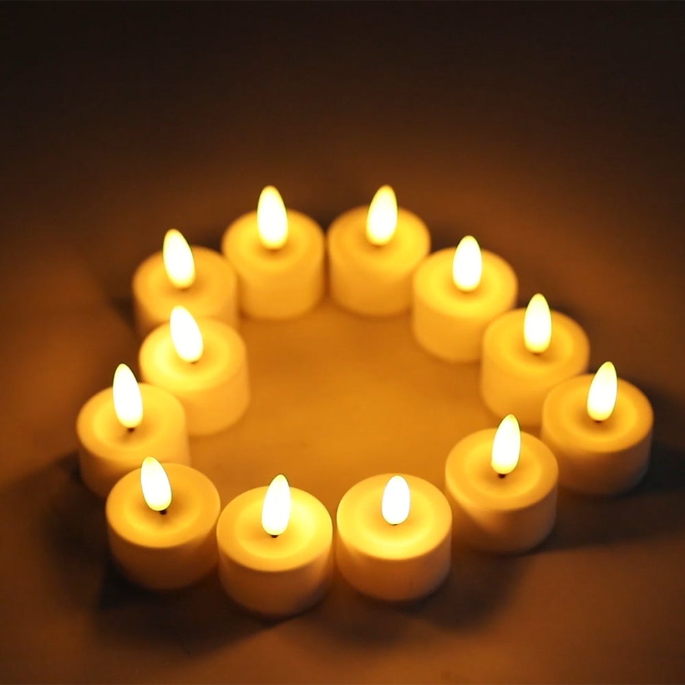 12 Pack Flickering Flameless Candles with Breathing Lights(Warm White)-2