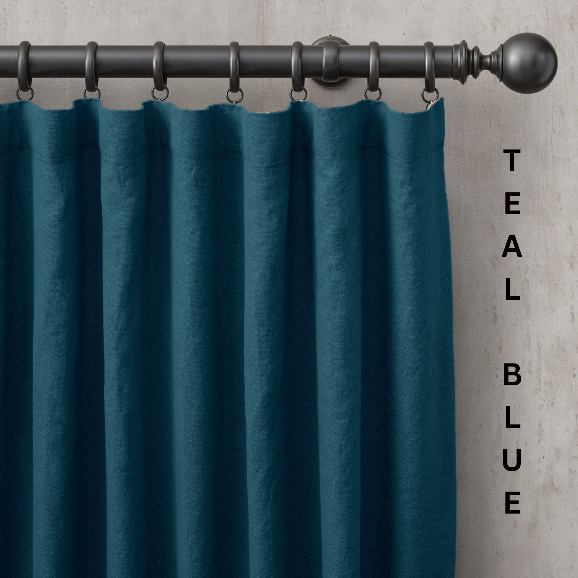 Organic Linen Curtains UK | European Flax | Grommet, Tab Top, Rod Pocket Curtains | Blackout & Thermal | 20+ Colours | Custom Sizes-4