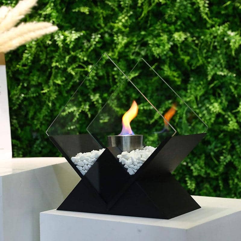 14.5 Inch Tall Portable Tabletop Fireplace | Elevated Bio-Ethanol Fire Bowl for Indoor & Outdoor Decor | Ventless Dancing Flame-0
