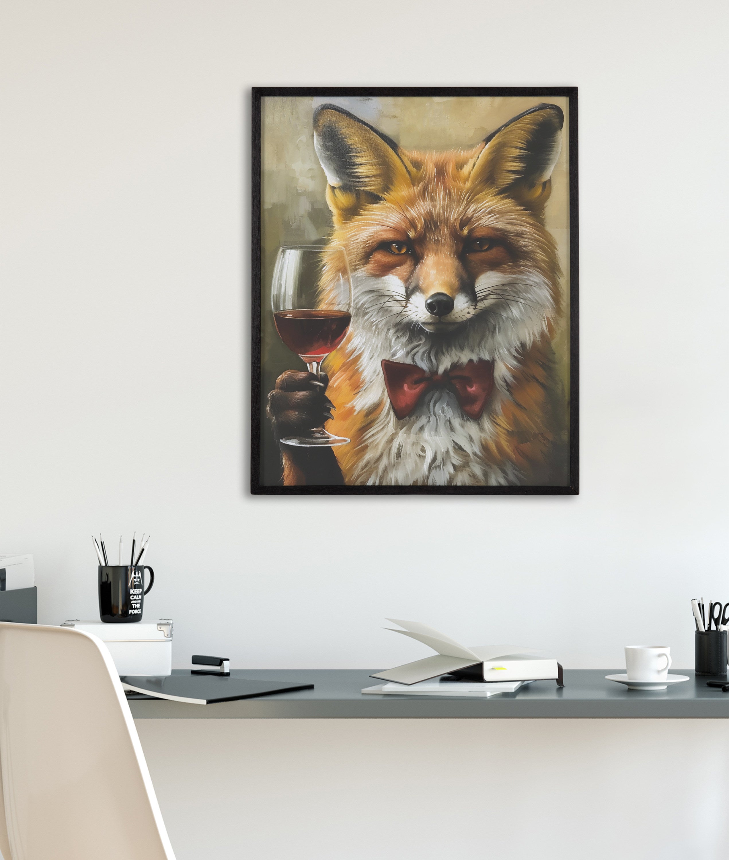 Gallery Traditional Fox Wine Tasting Print by The Creative Bunch Studio