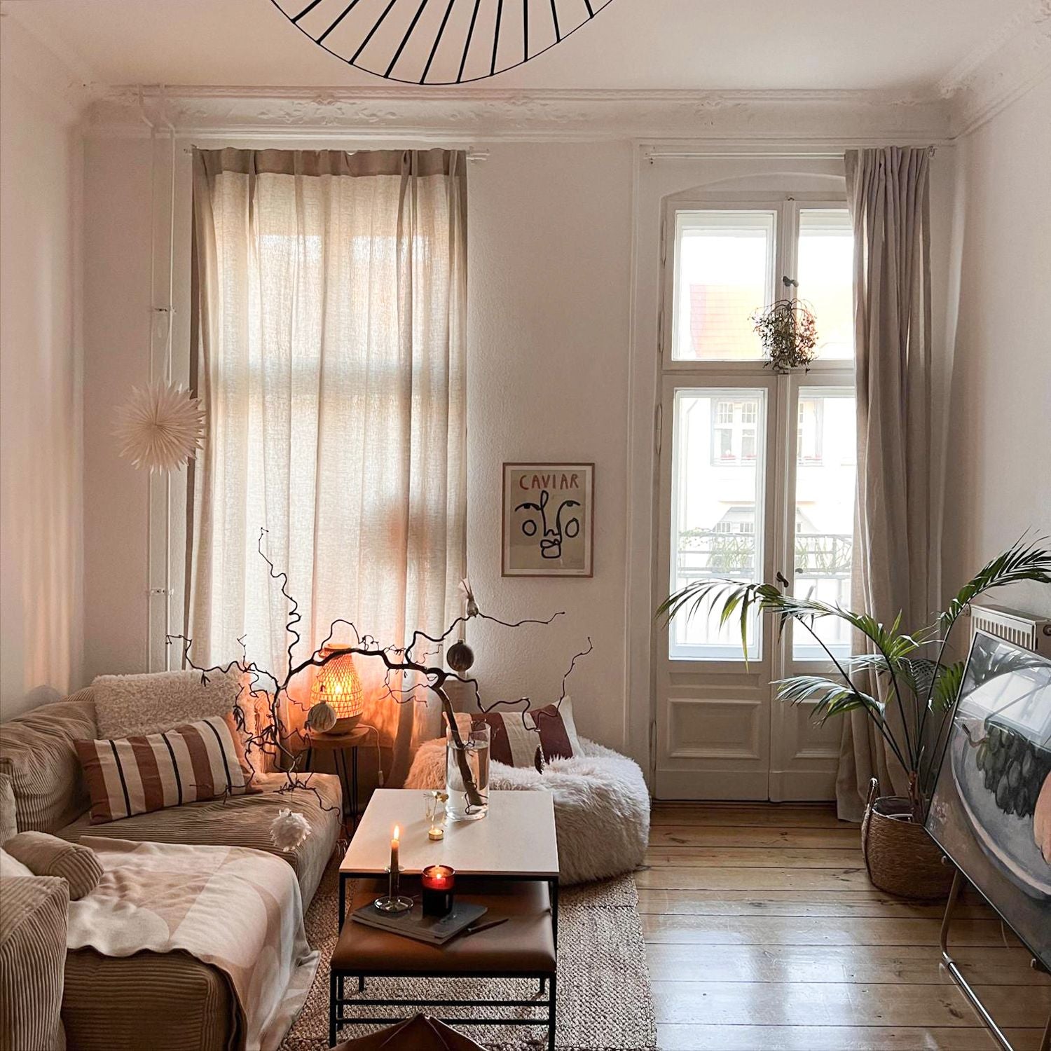 Druda Natural Hued Pure Linen Sheer Curtains