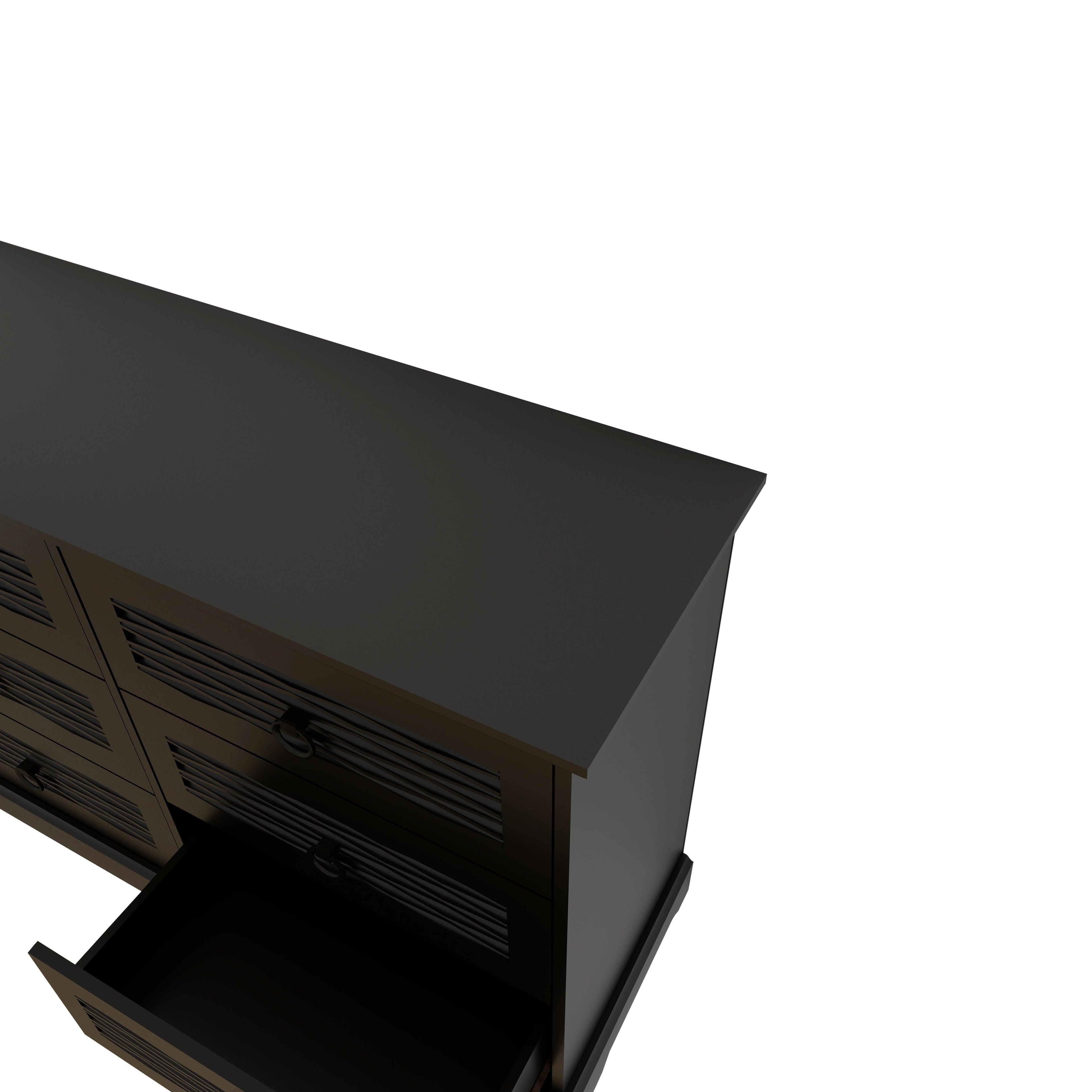 47" Wide Farmhouse Wood Drawer Dresser with 6 Drawers | Tall Chest of Drawers for Bedroom, Living Room & Entryway - PRHOMZ