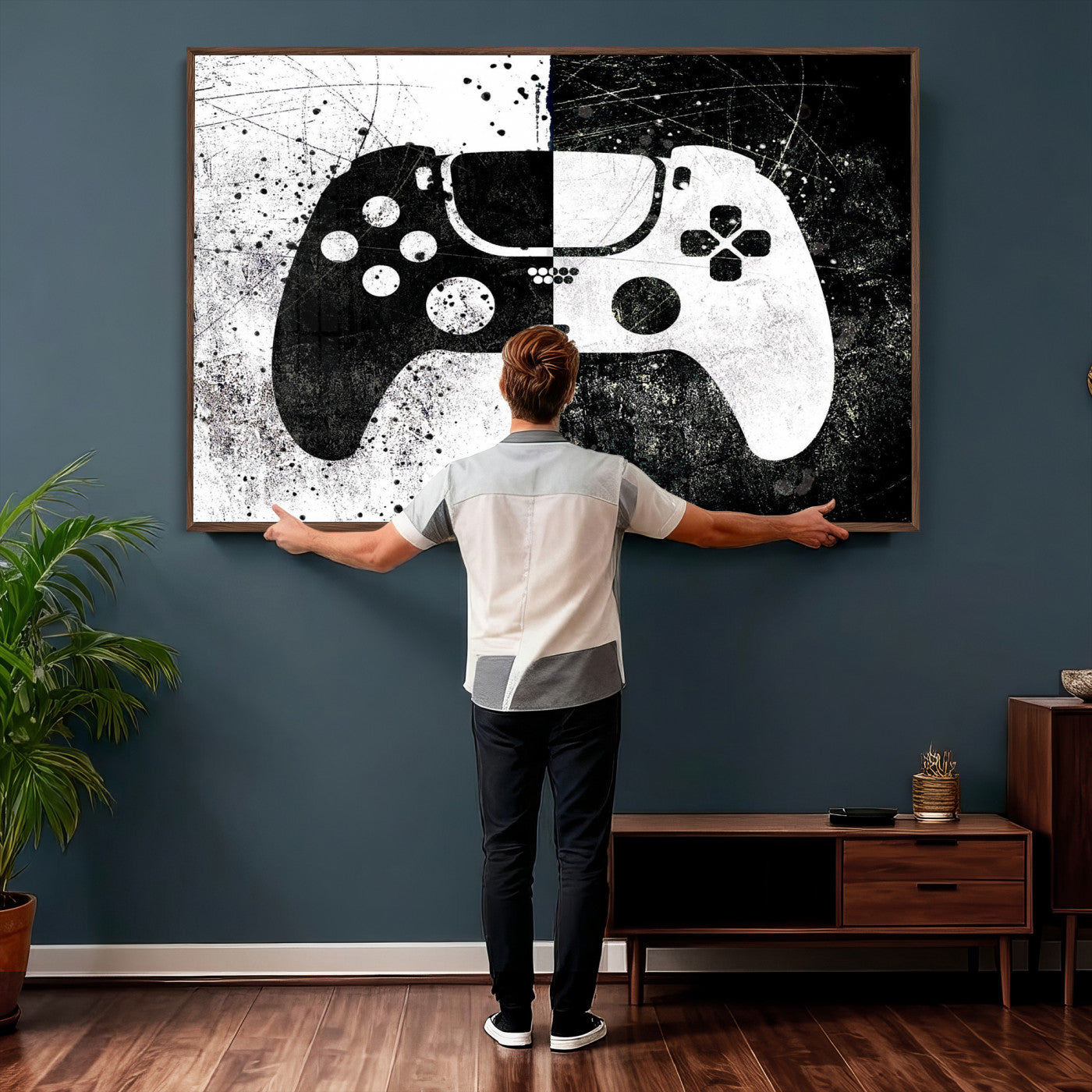 Abstract Gaming Controller Wall Art Canvas Print
