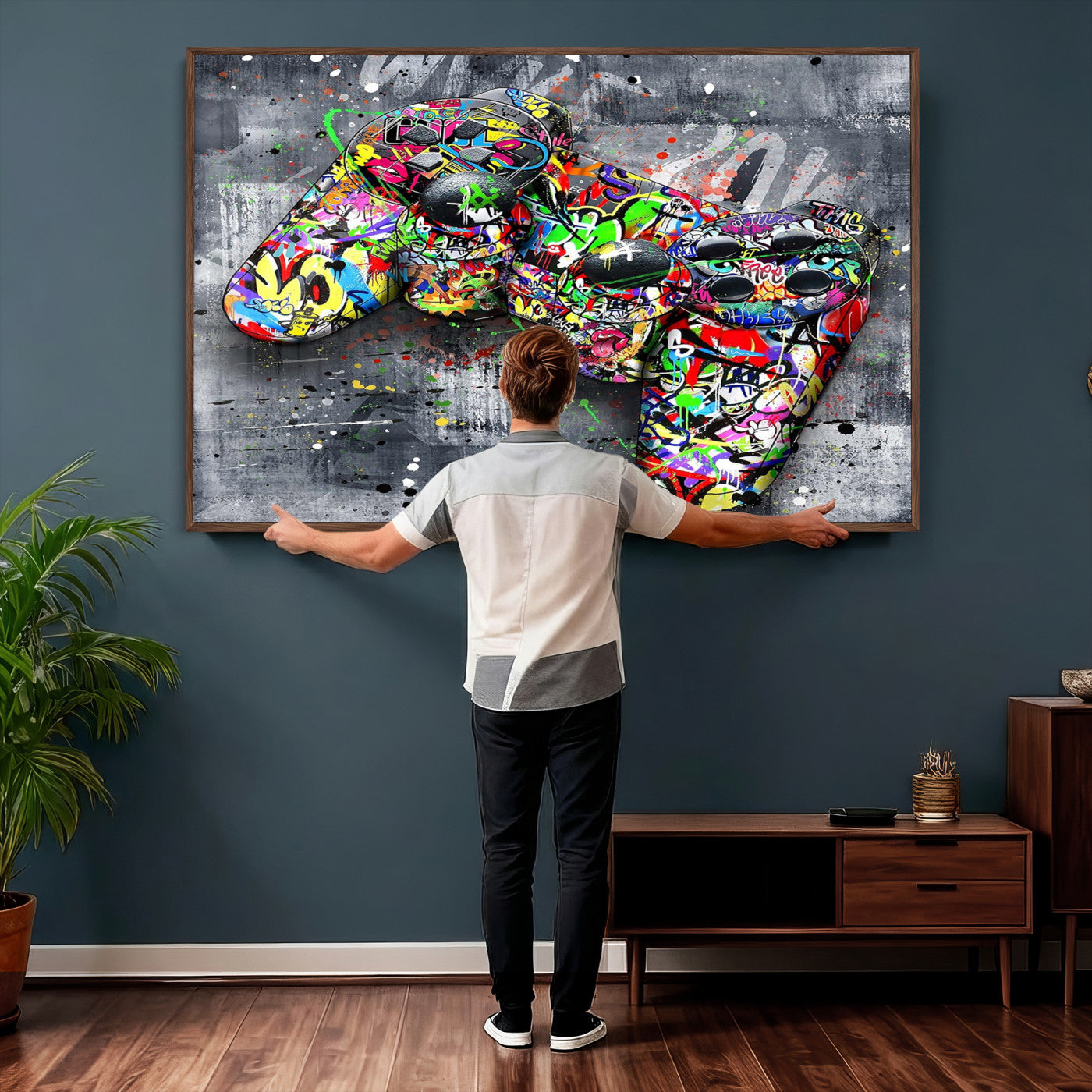 Graffiti Gaming Canvas Wall Art For Bedroom - Gaming Wall