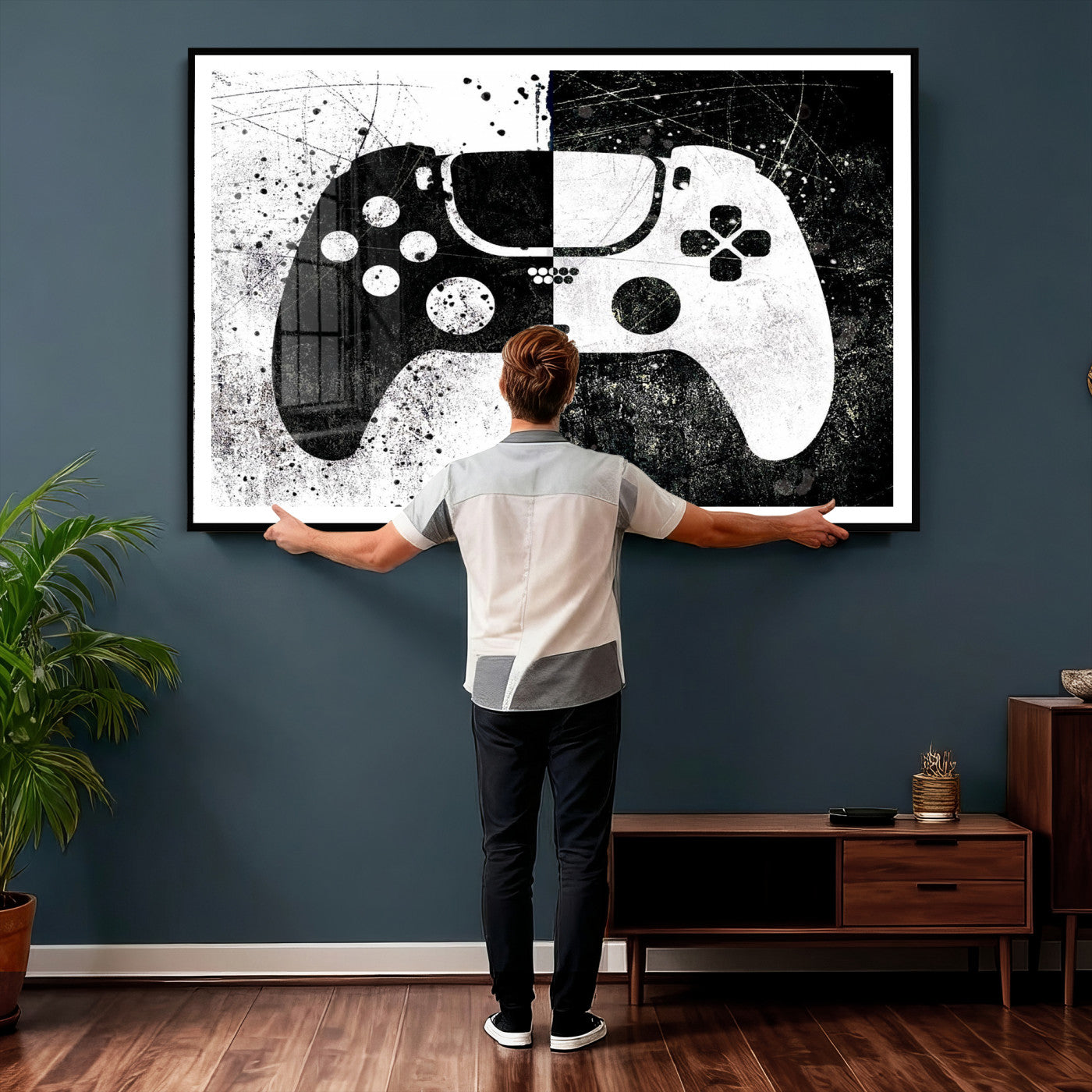 Abstract Gaming Controller Wall Art Canvas Print