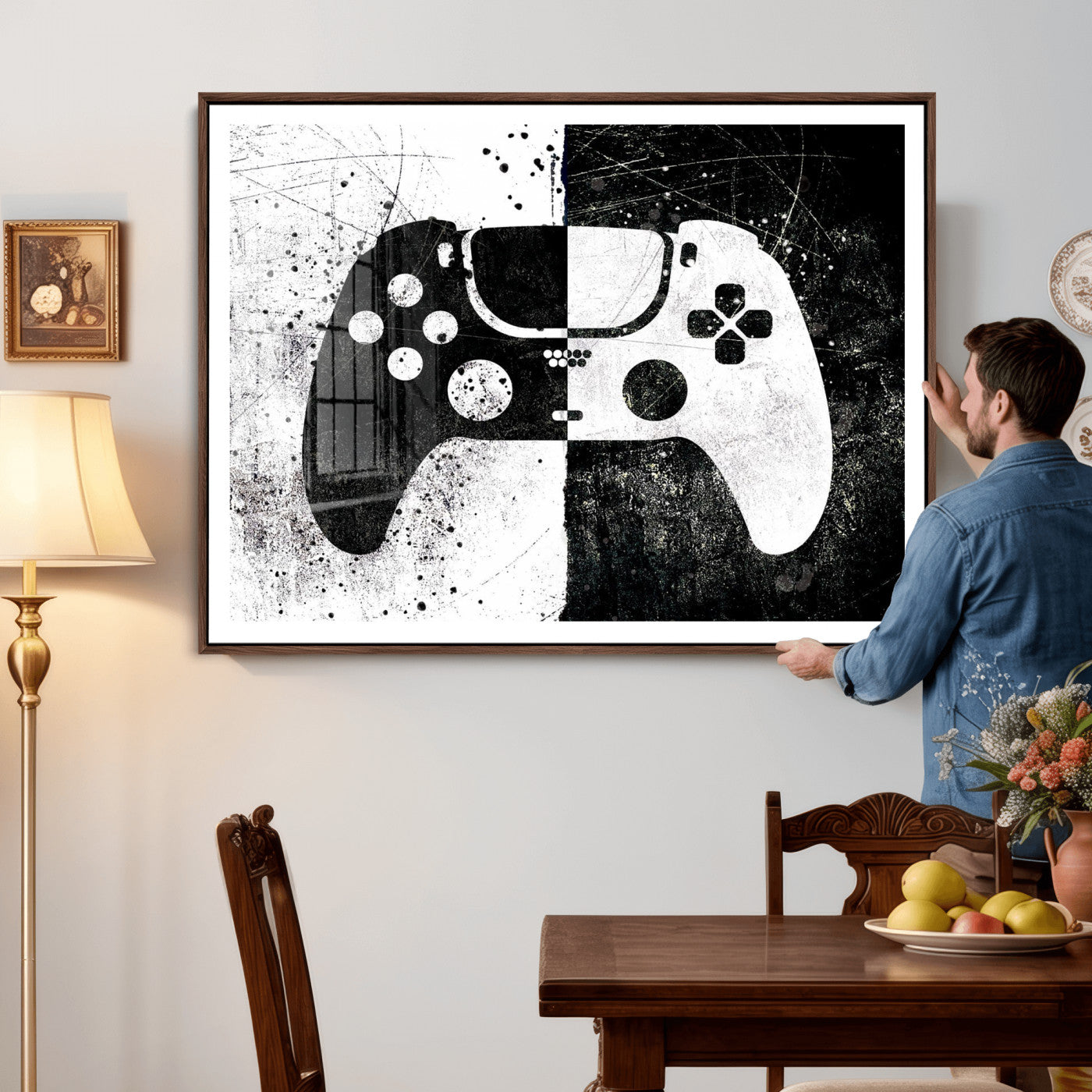 Abstract Gaming Controller Wall Art Canvas Print