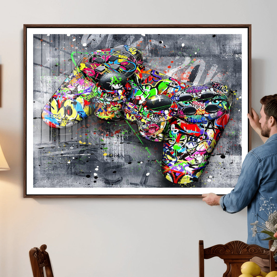 Graffiti Gaming Canvas Wall Art For Bedroom - Gaming Wall