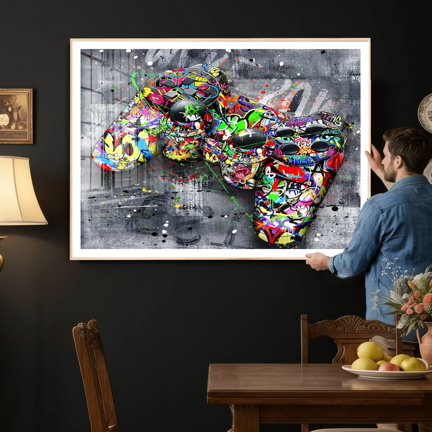 Graffiti Gaming Canvas Wall Art For Bedroom - Gaming Wall