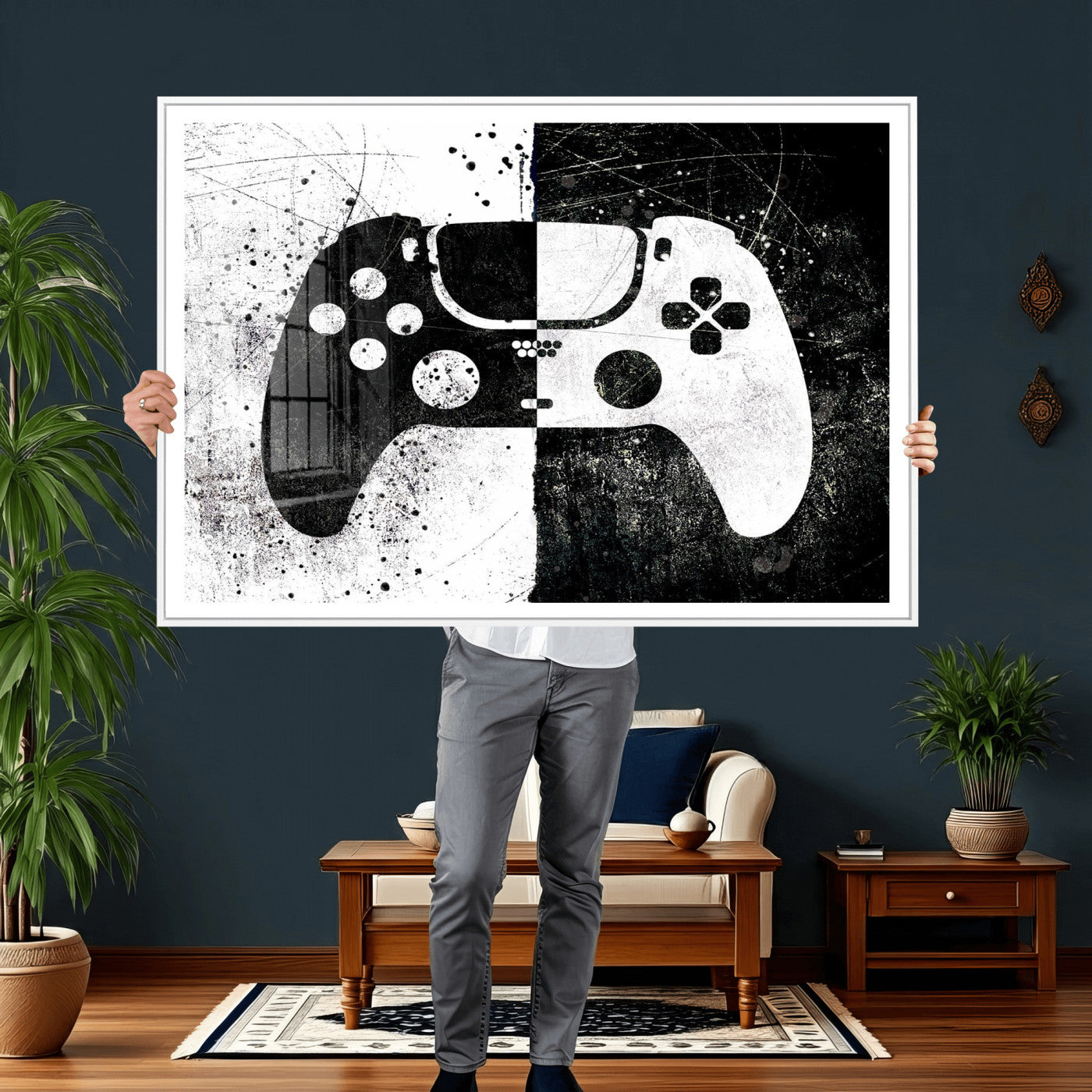 Abstract Gaming Controller Wall Art Canvas Print