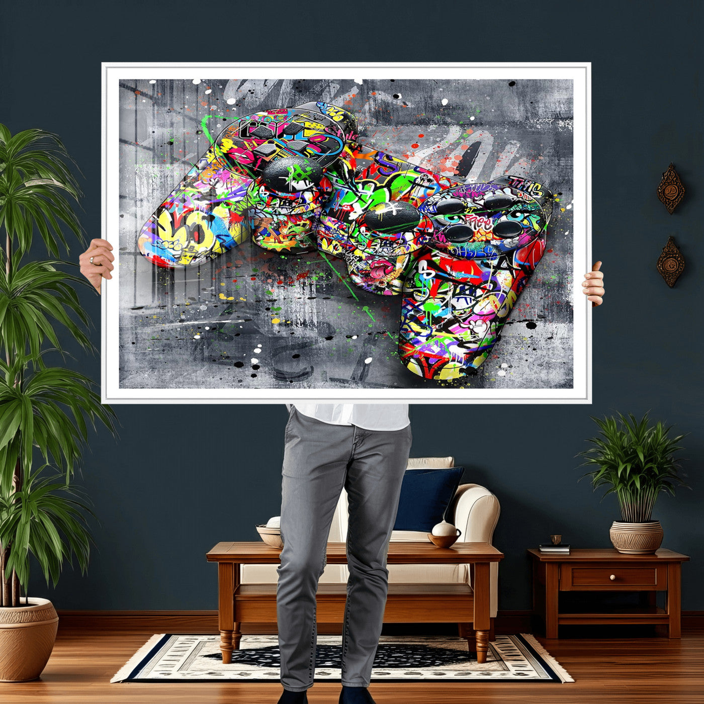 Graffiti Gaming Canvas Wall Art For Bedroom - Gaming Wall