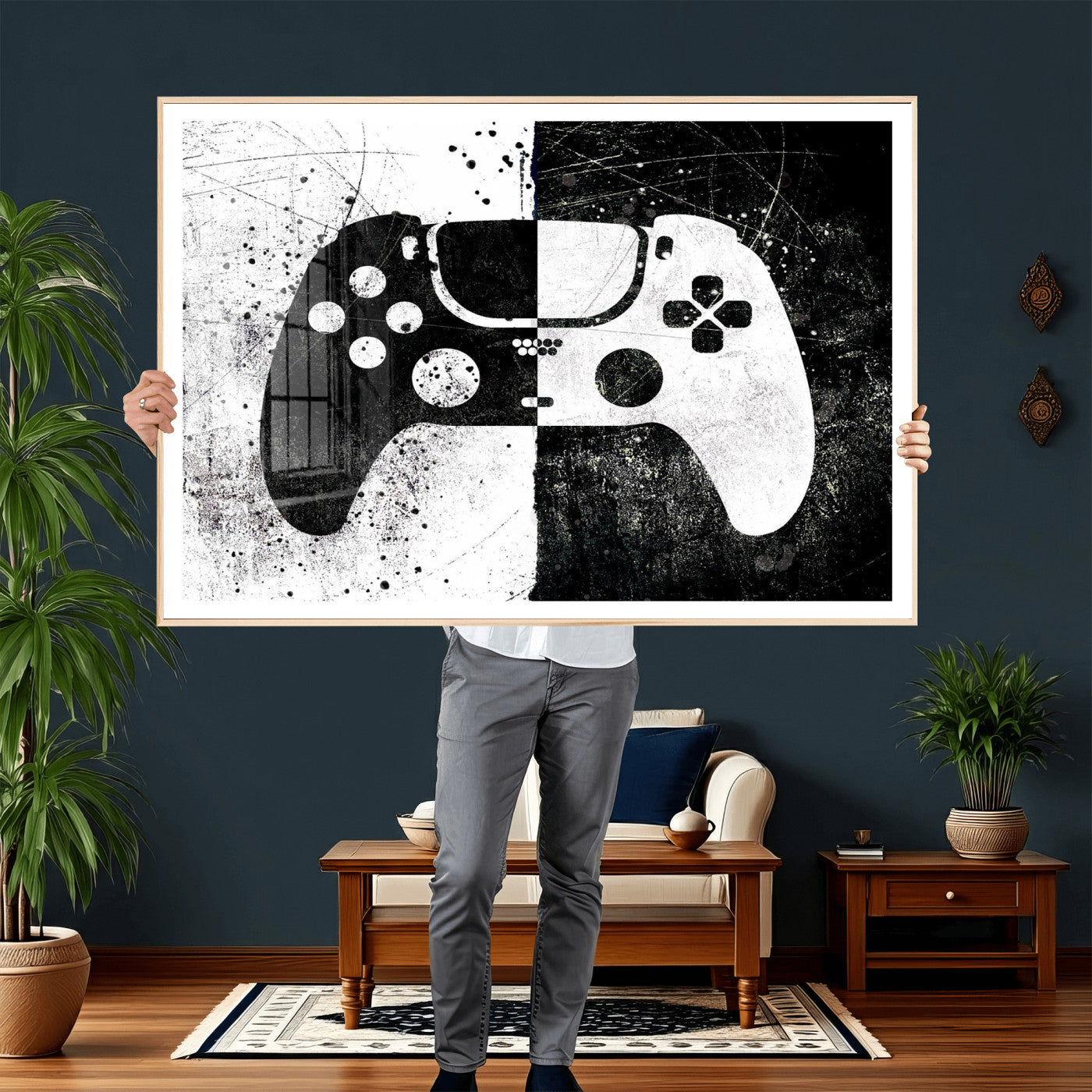 Abstract Gaming Controller Wall Art Canvas Print