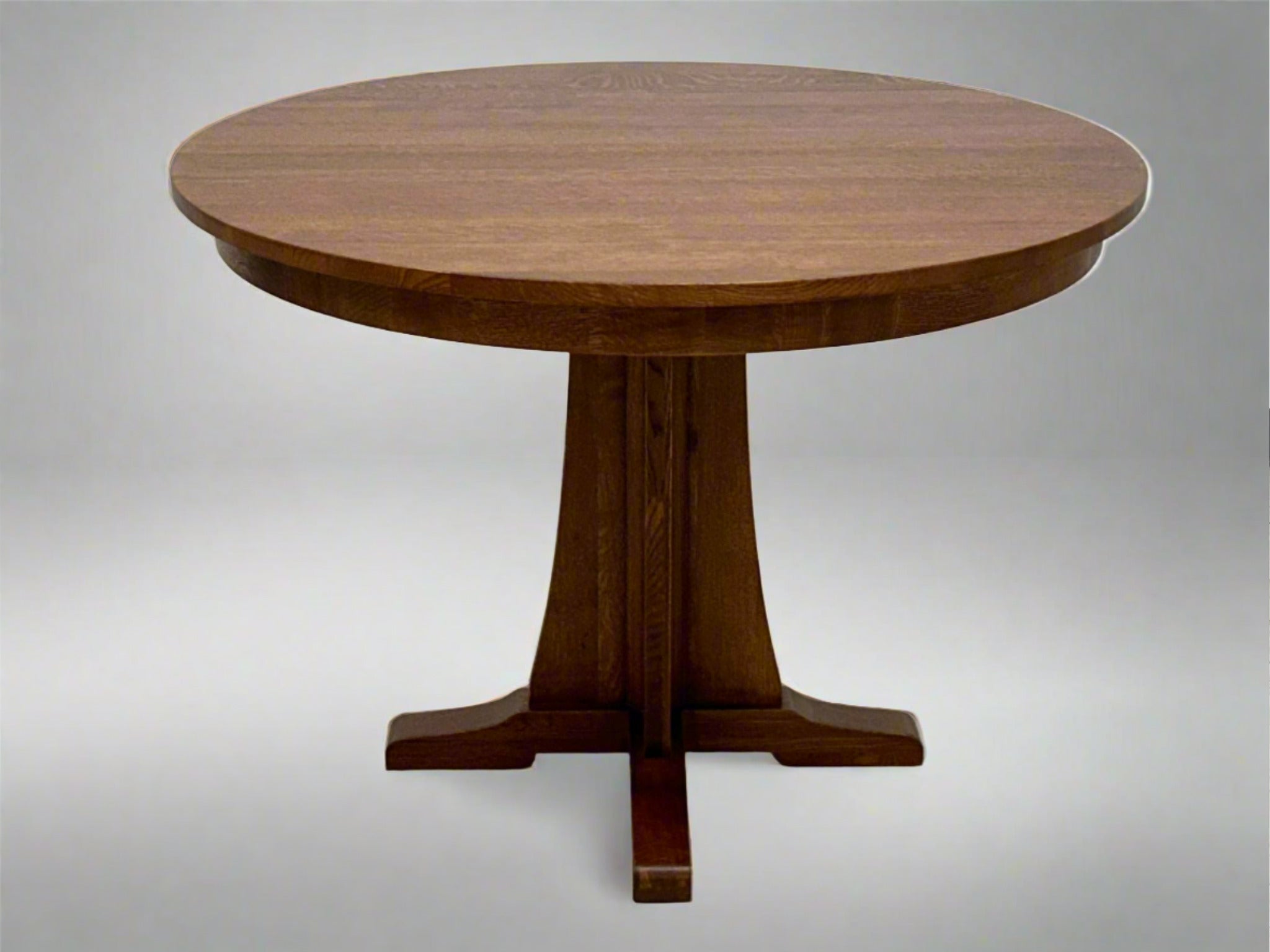 Mission Quarter Sawn Oak Round Dining Table Set - 40"