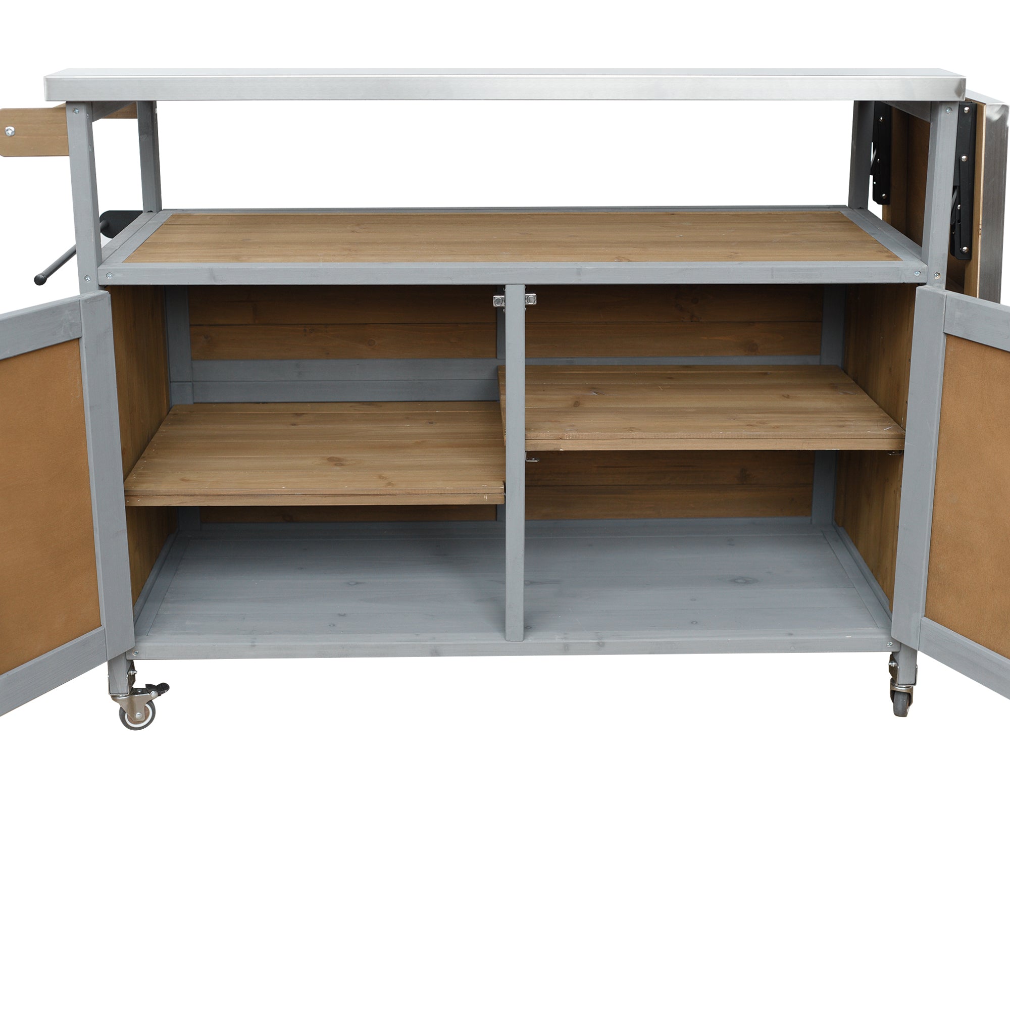 Foldable Outdoor Kitchen Island Patio Mobile Kitchen Cart