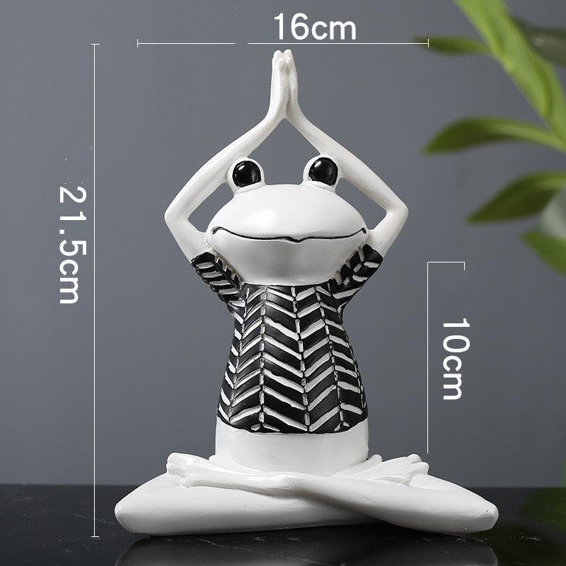 Yoga Frog Figurines Meditation Animal Ornaments Resin Statue Living Room Bedroom Interior Decor Office Home Decoration - PRHOMZ