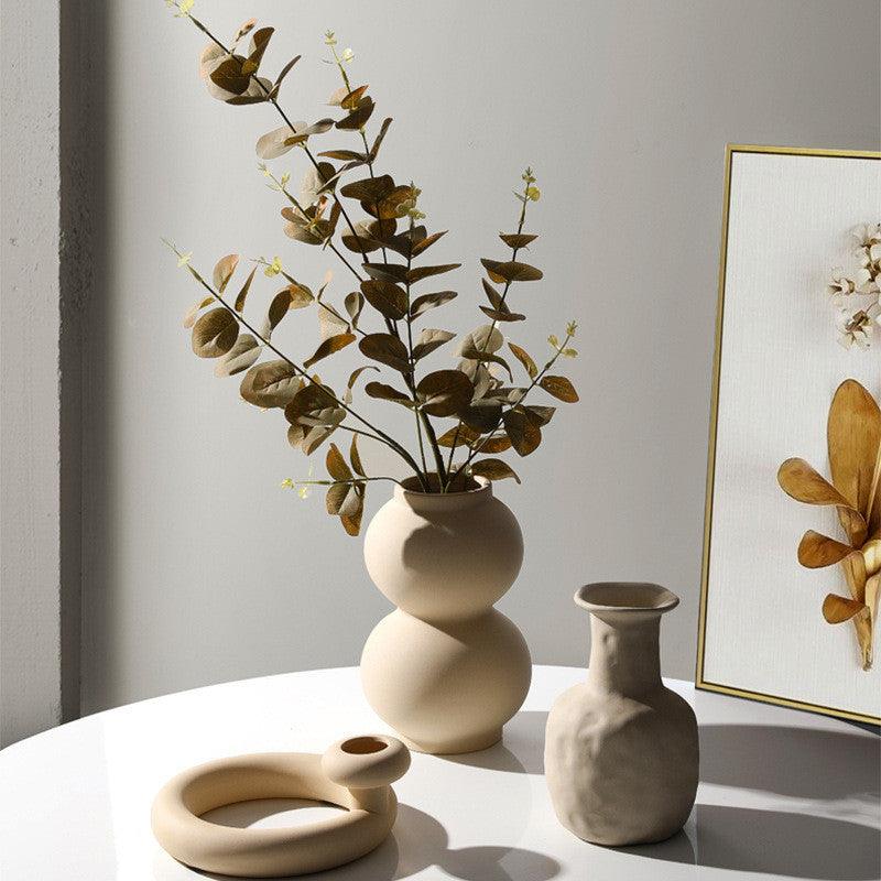 Modern Minimalist Ceramic Vase Flower Ornaments - PRHOMZ