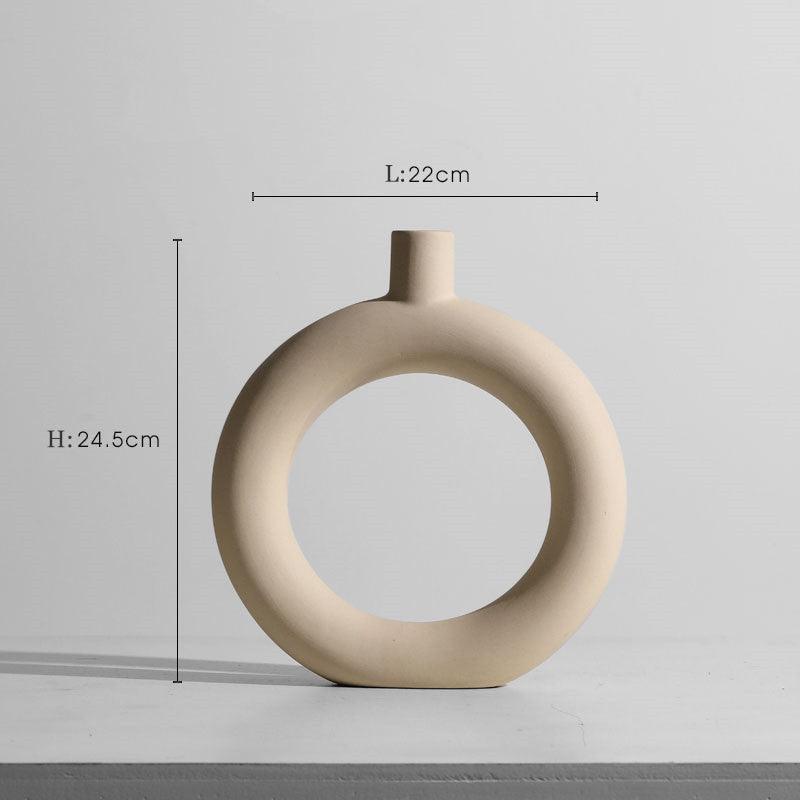 Modern Minimalist Ceramic Vase Flower Ornaments - PRHOMZ
