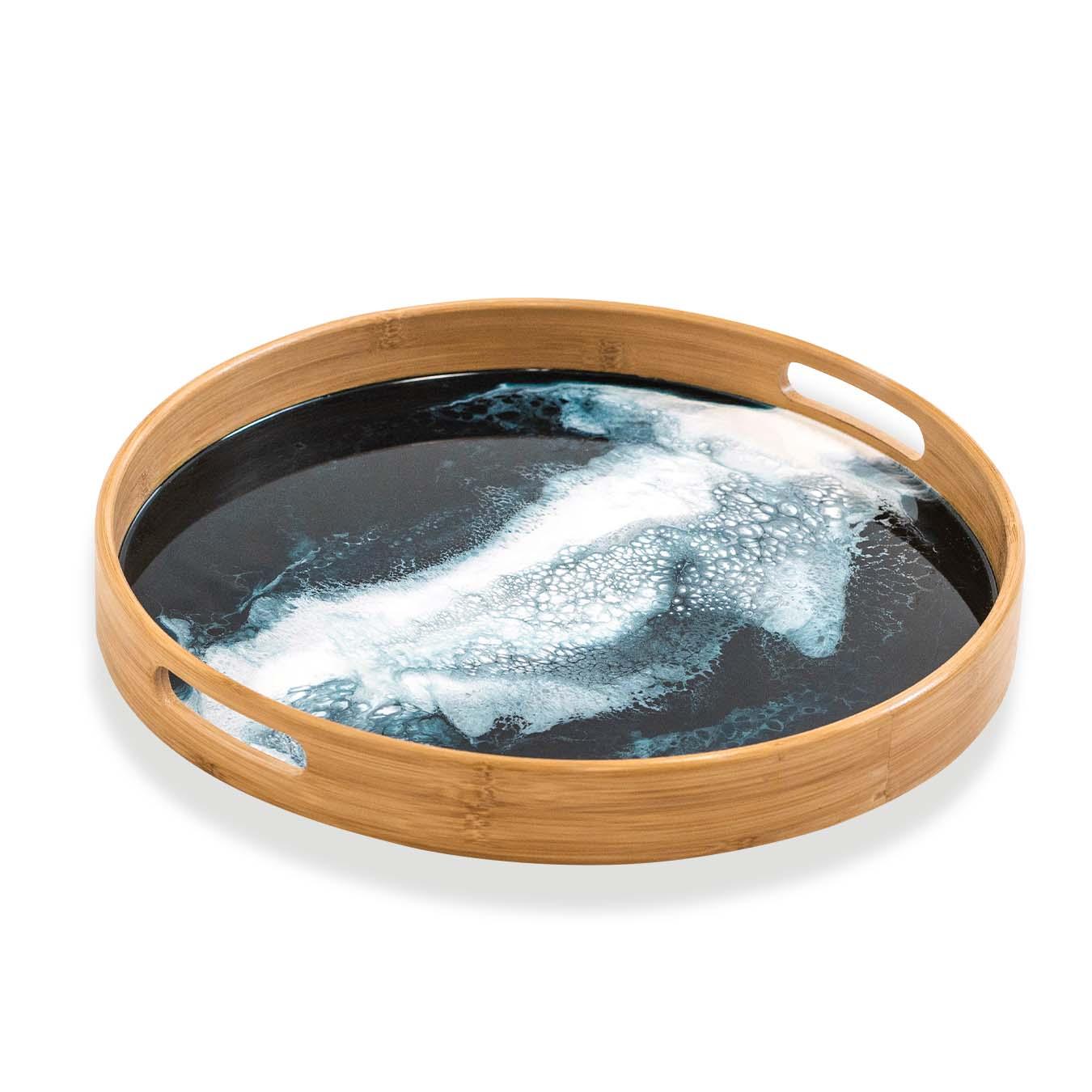Bamboo Round Serving Trays - PRHOMZ