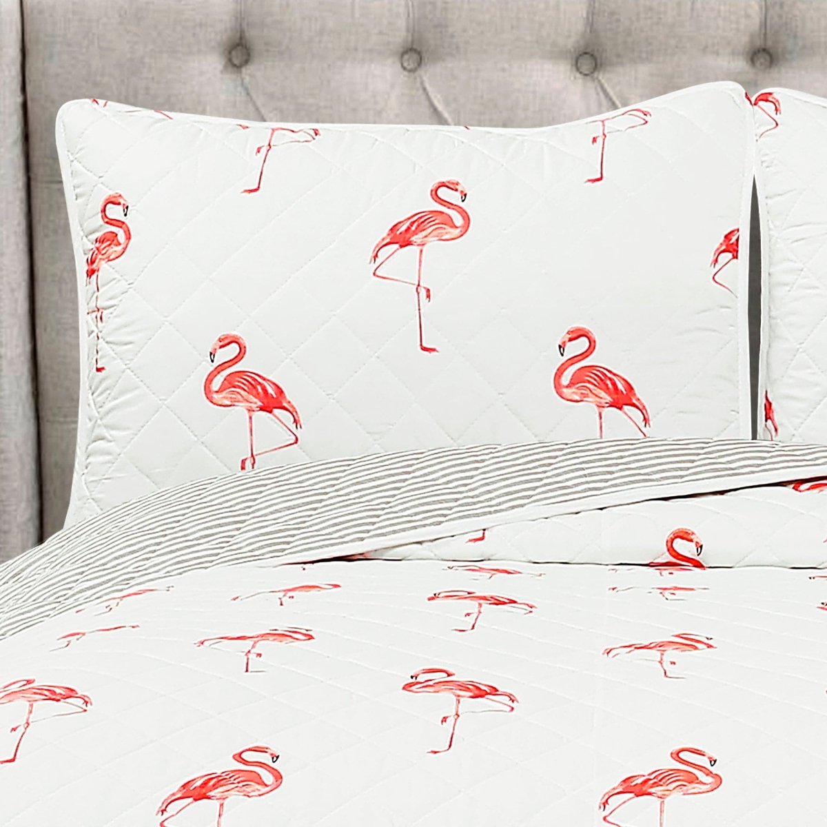 Kelly Flamingo Quilt 3 Piece Set