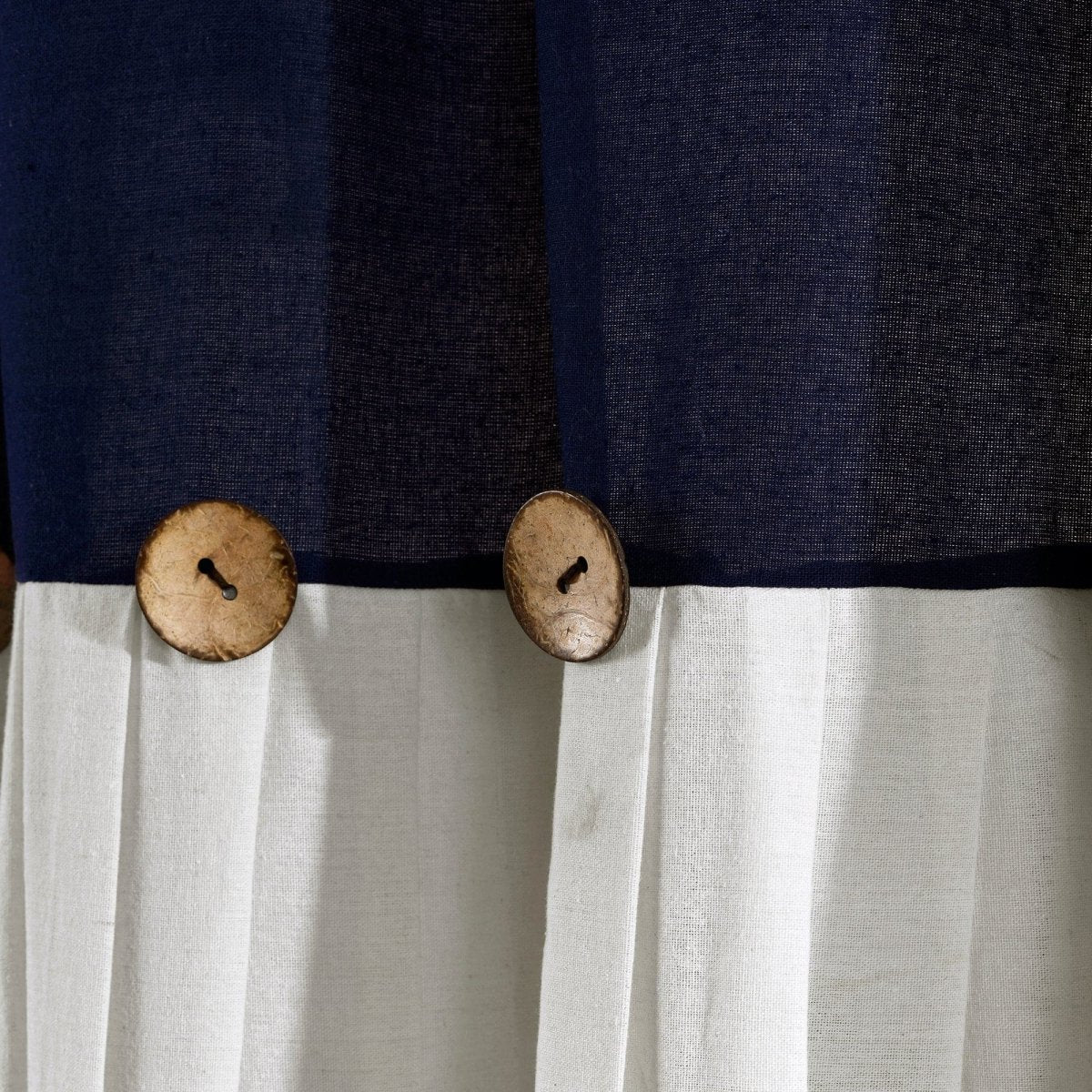 Linen Button Window Curtain Panel