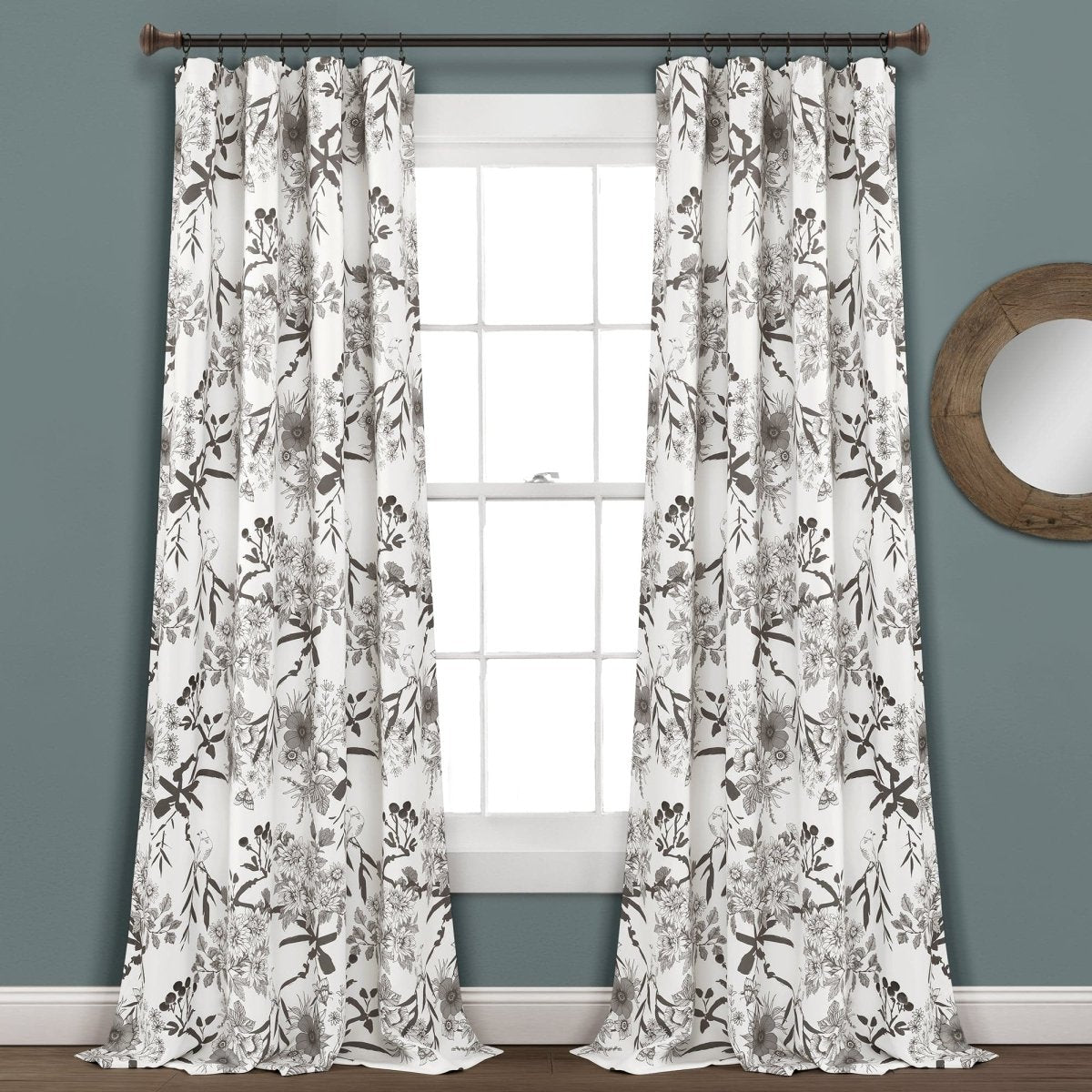 Botanical Garden Light Filtering Window Curtain Panel Set