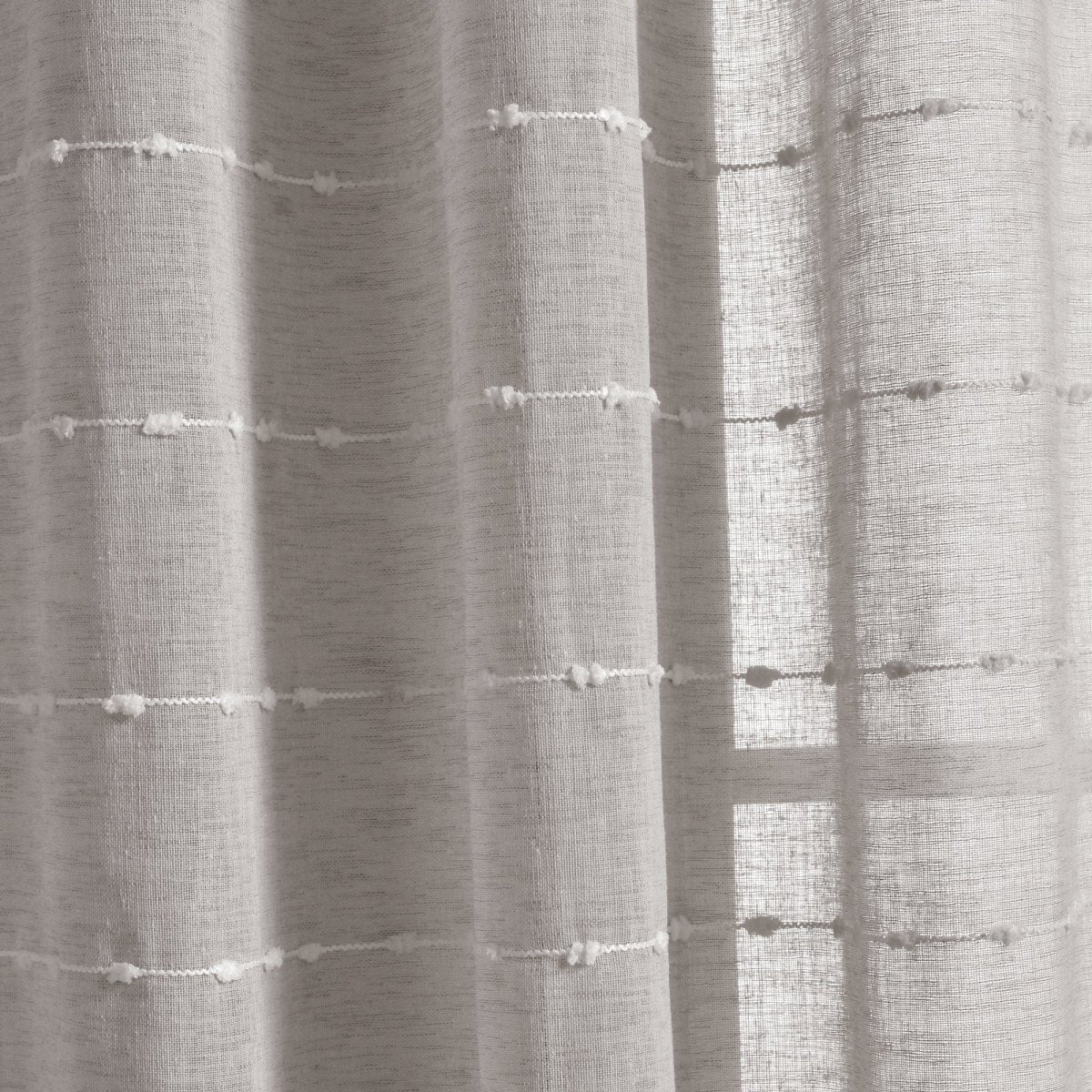 Farmhouse Textured Grommet Sheer Window Curtain Panel Set