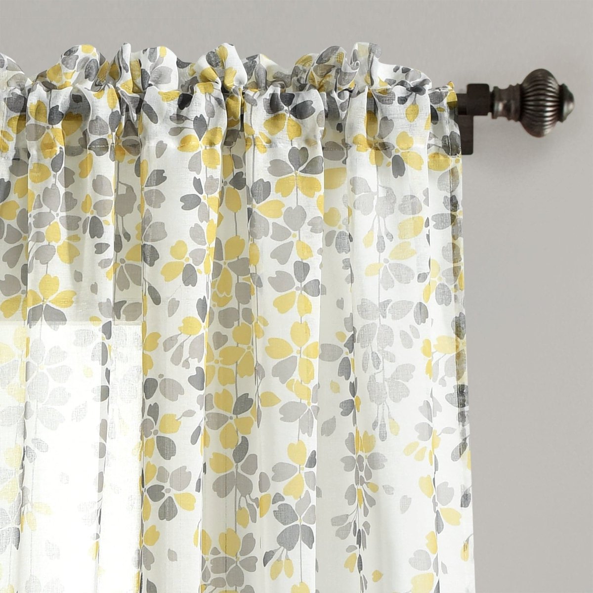 Weeping Flower Sheer Window Curtain Panel Set