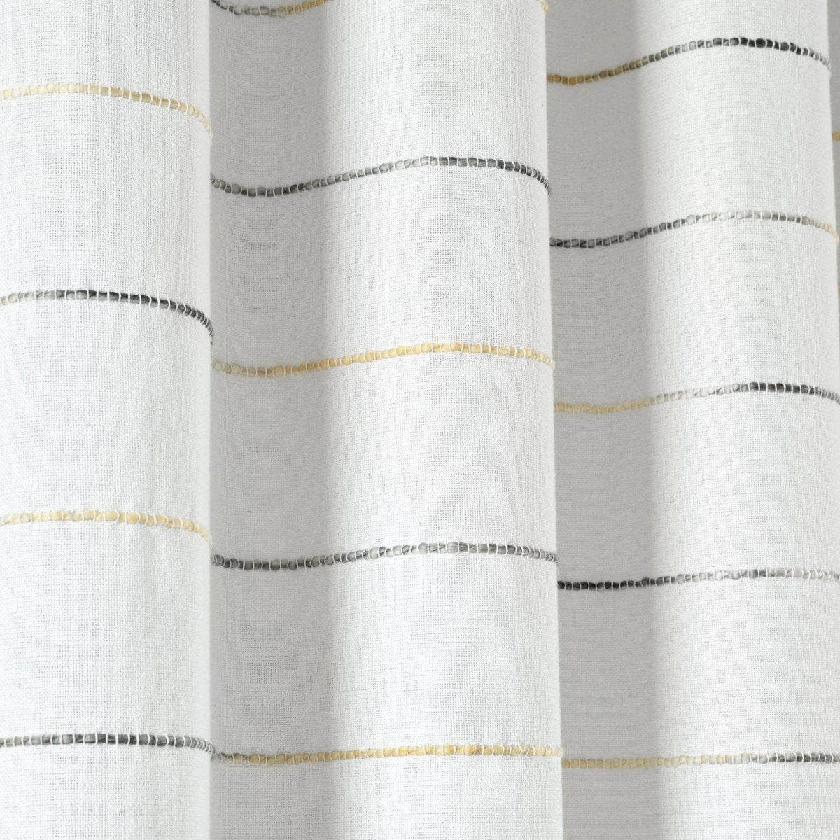 Ombre Stripe Yarn Dyed Recycled Cotton Blend Window Curtain Panel Set