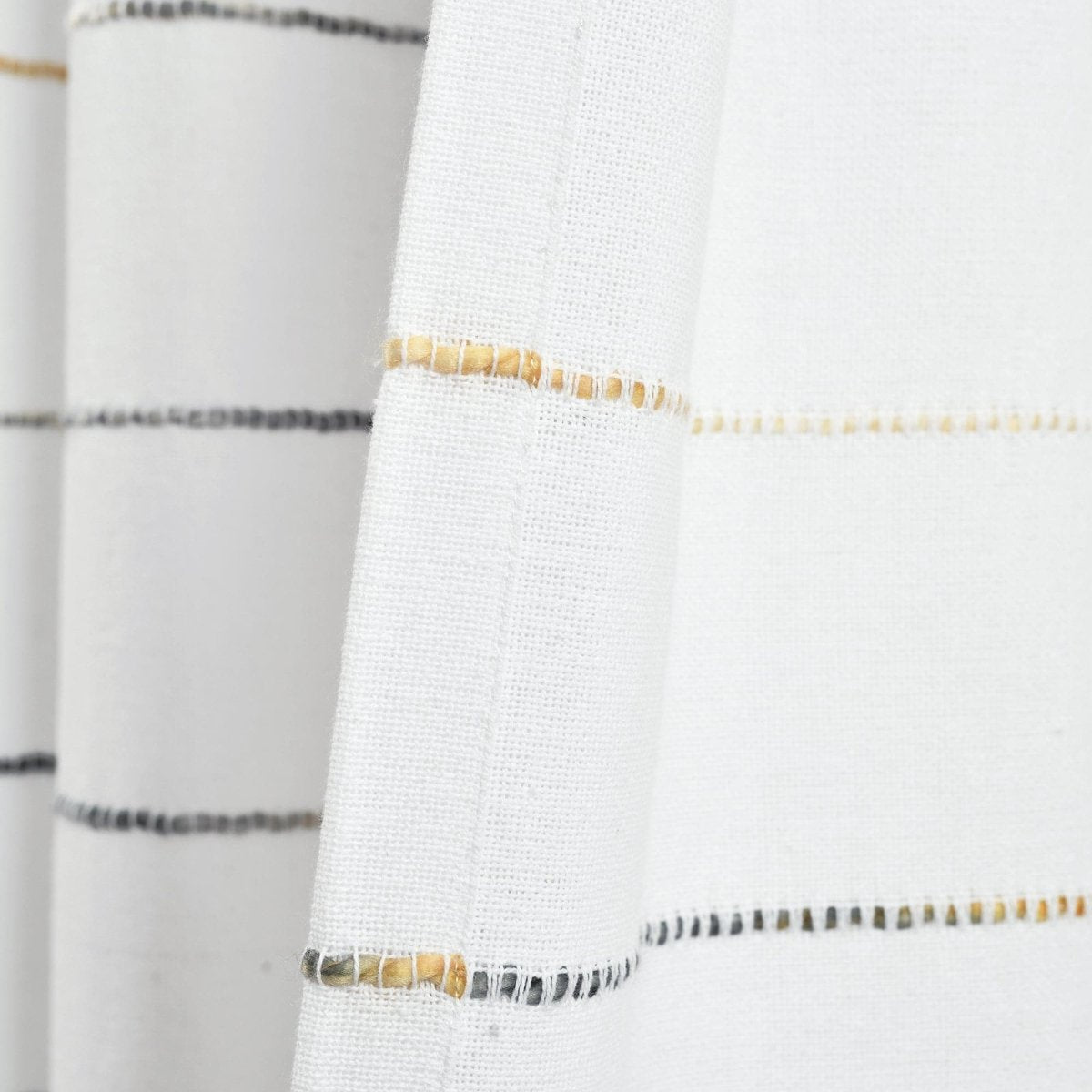 Ombre Stripe Yarn Dyed Recycled Cotton Blend Window Curtain Panel Set