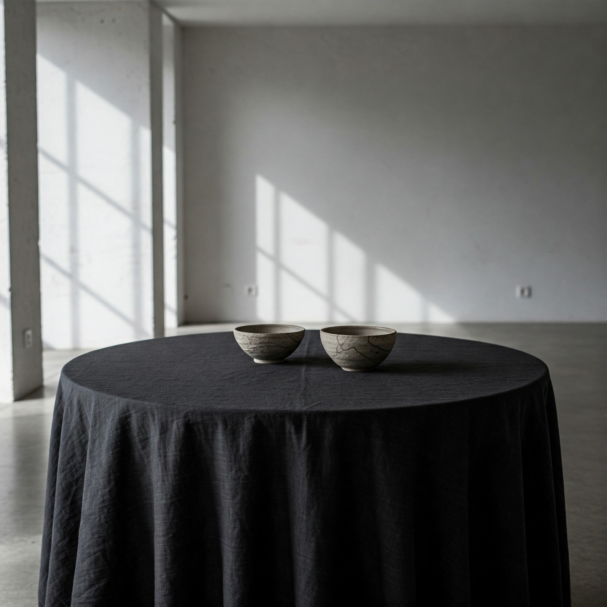 Organic Flax Linen Tablecloth Black - Washed Rustic Table Cover-3