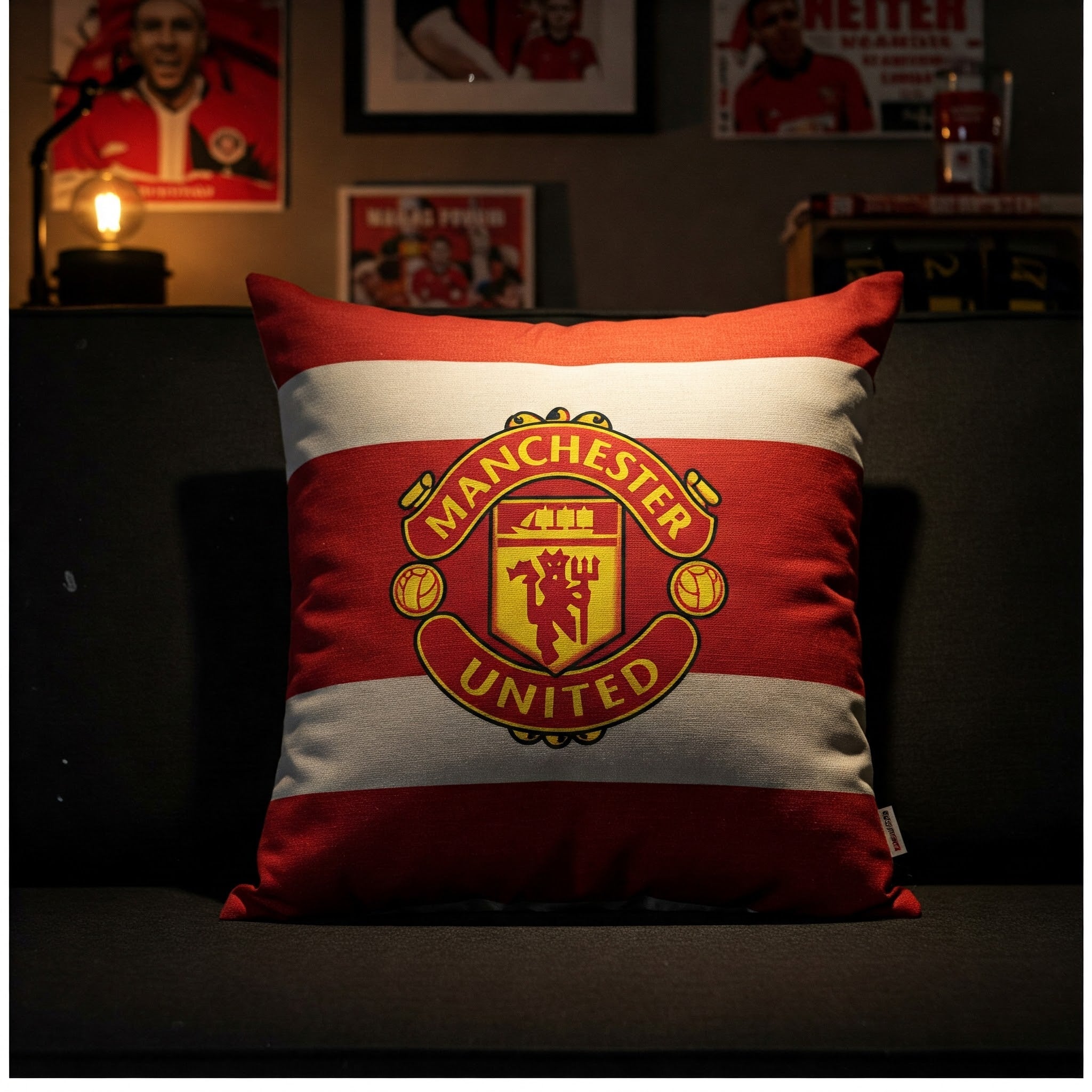 Manchester United Cushion Cover 45x45cm: Premium Cotton - Football Gift for Fans-3