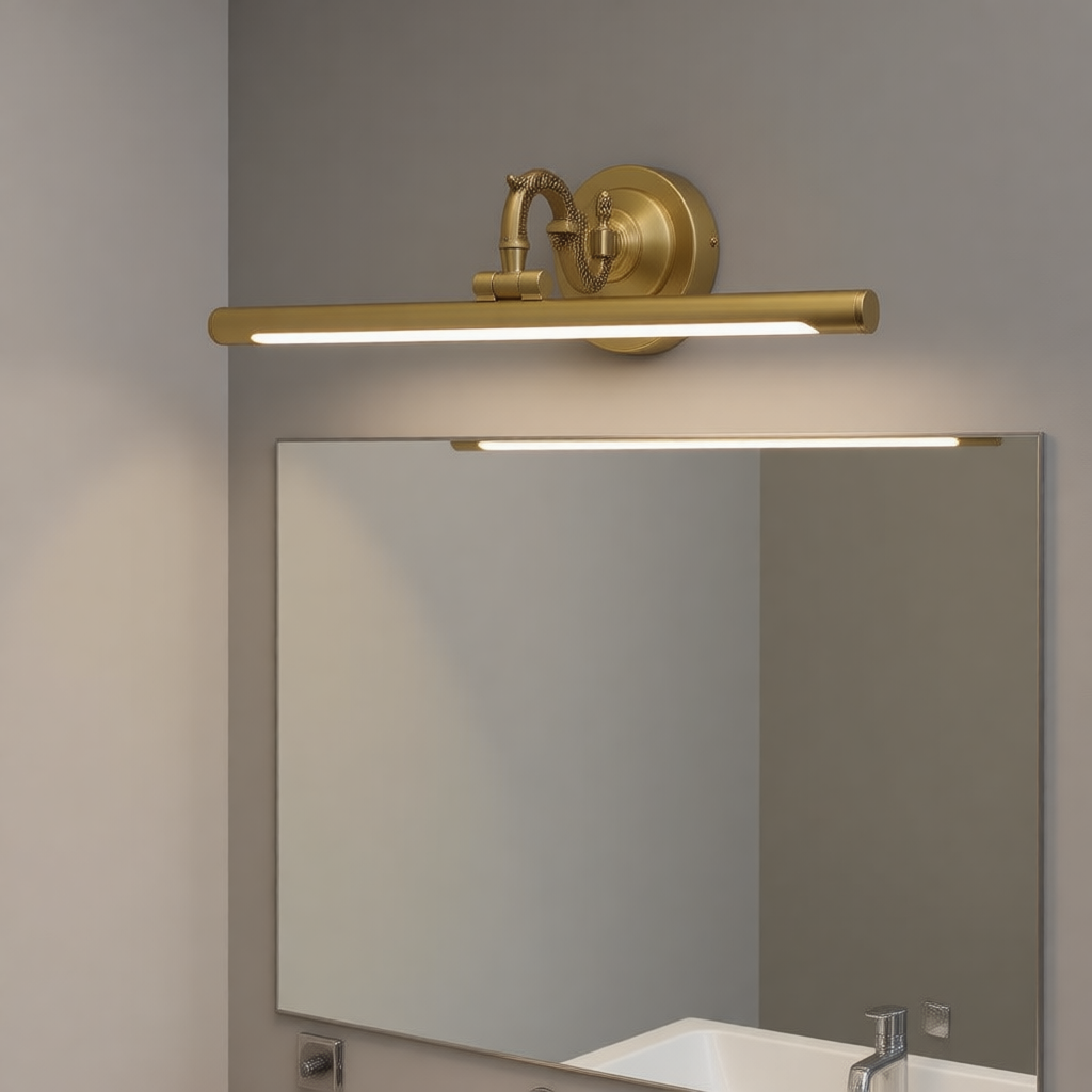 18" Vintage Brass Wall Light Sconces, 9W LED Wall lamp Retro Mirror Front lamp